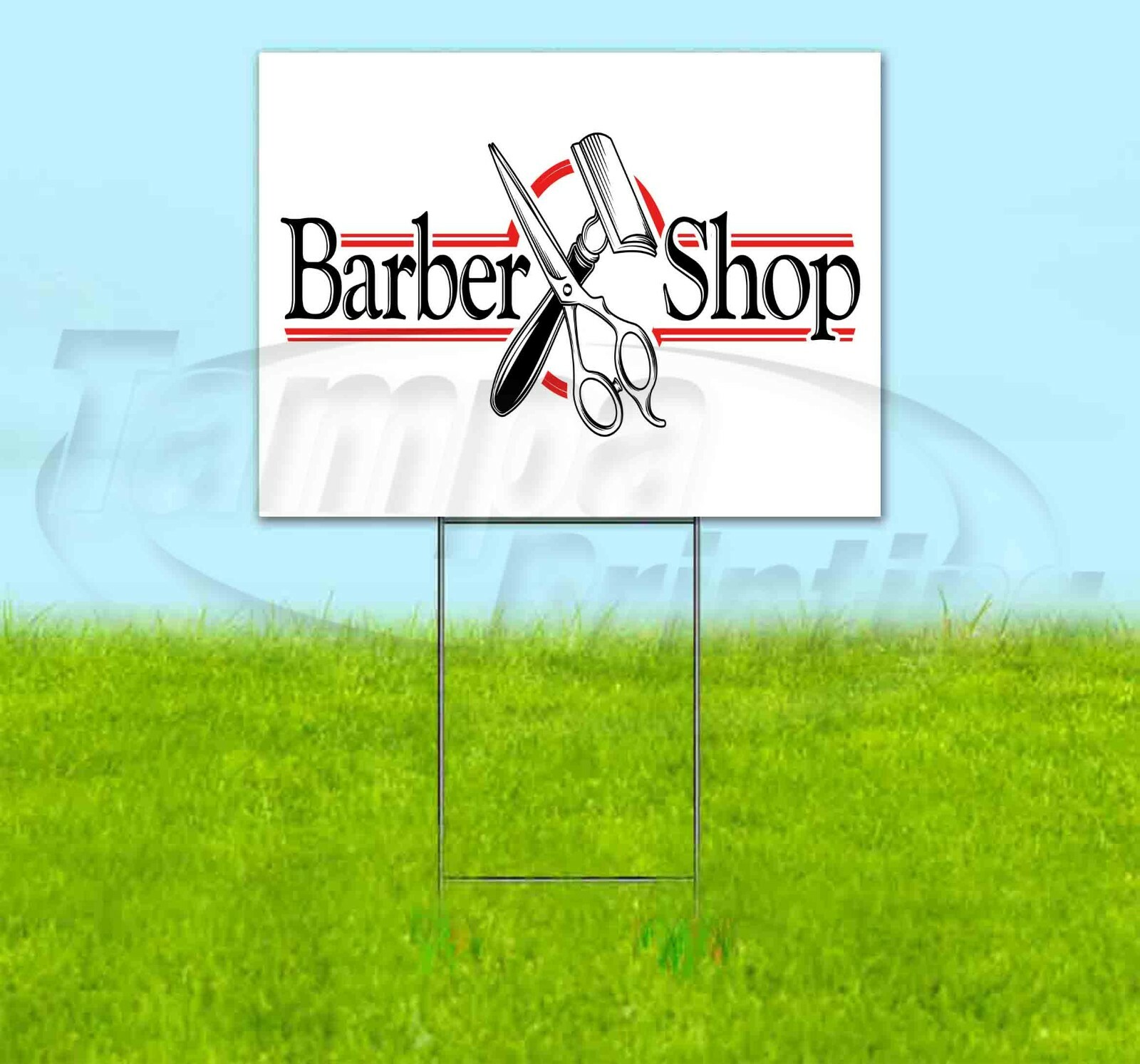 BARBER SHOP 18×24 Yard Sign WITH STAKE Corrugated Bandit USA BUSINESS SALON