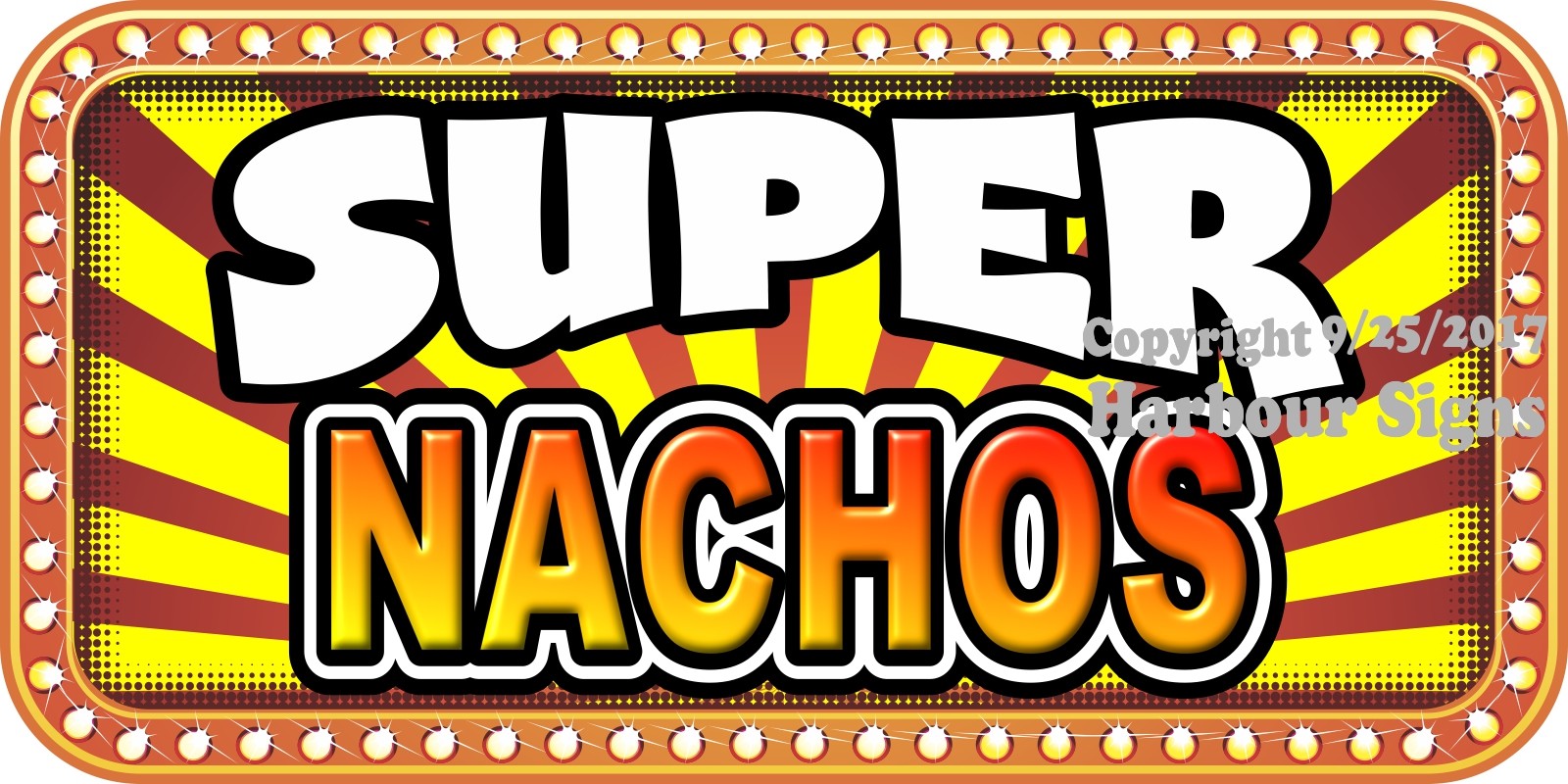 (CHOOSE YOUR SIZE) Super Nachos DECAL Concession Food Truck Vinyl Sticker