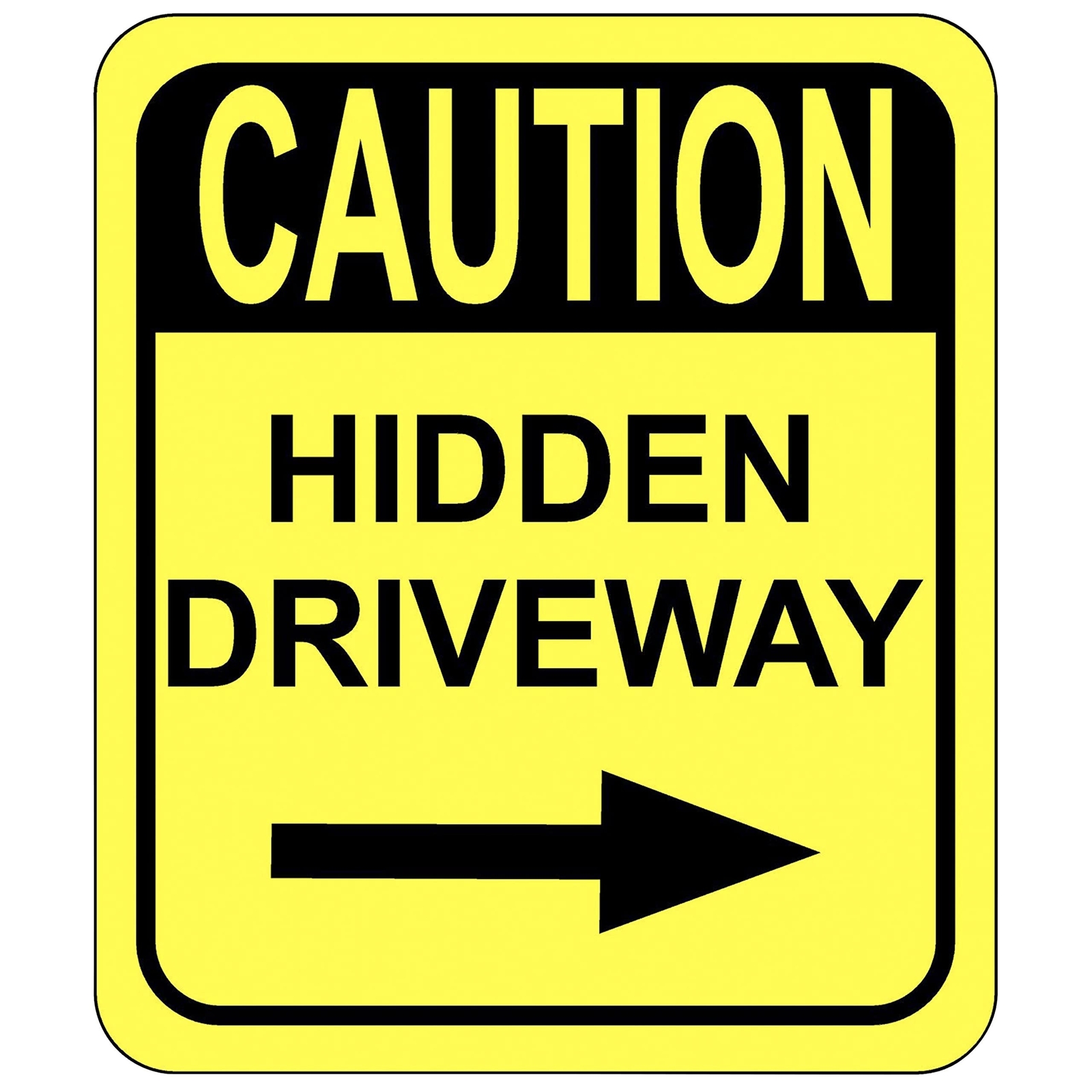 Caution Hidden Driveway – Right Arrow Outdoor Signs – Street Signs – Outdoor …