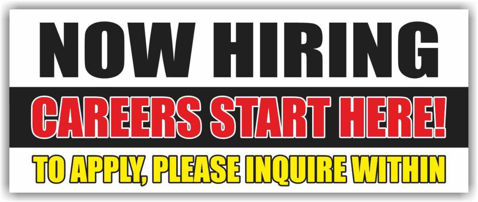 NOW HIRING CAREERS START HERE Advertising Banner Vinyl Sign Work Job Employment