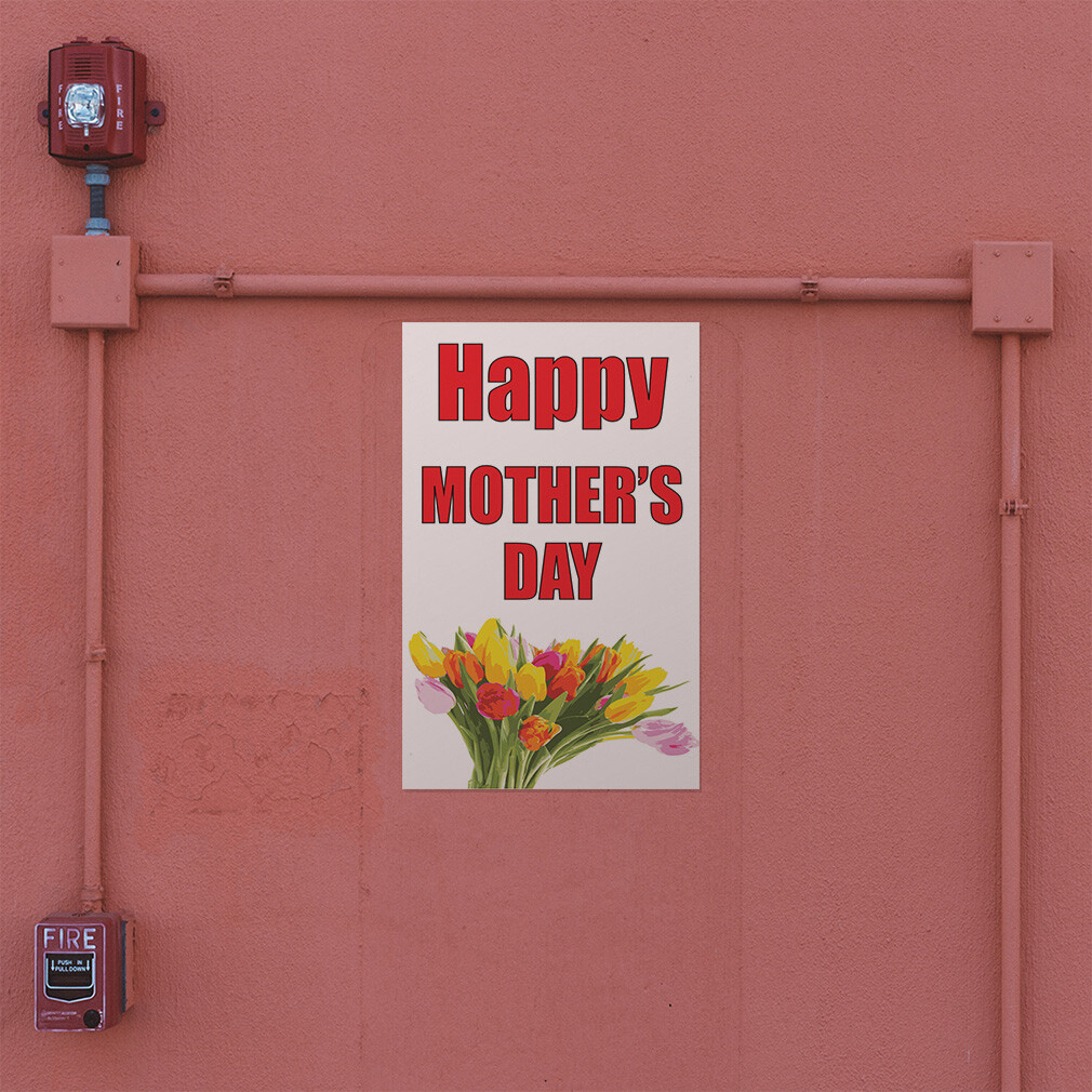 Door Decals Vertical Vinyl Stickers Multiple Sizes Happy Mother’s Day Vinyl