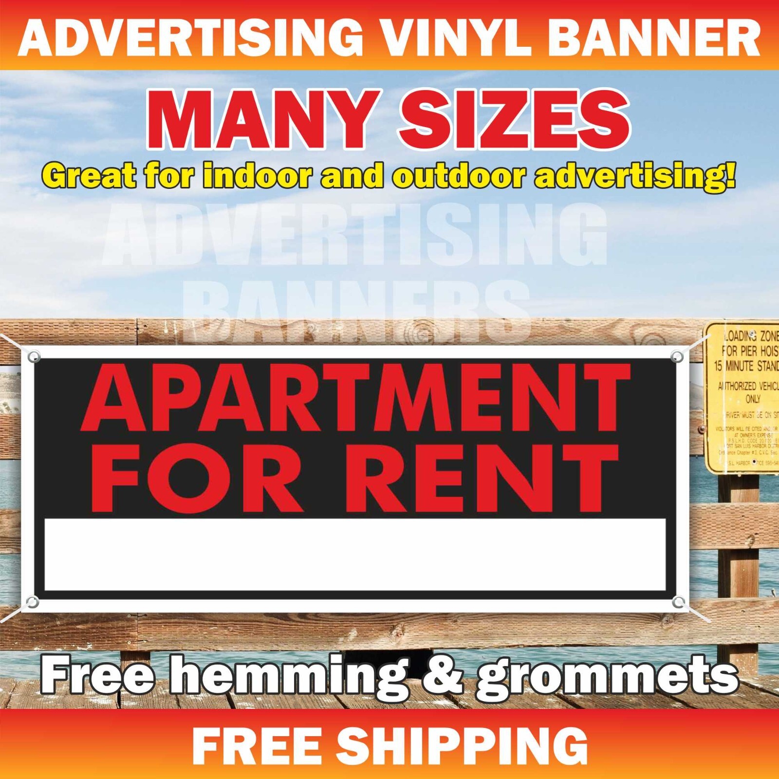 APARTMENT FOR RENT Advertising Banner Vinyl Mesh Sign Realtor office Lease Room