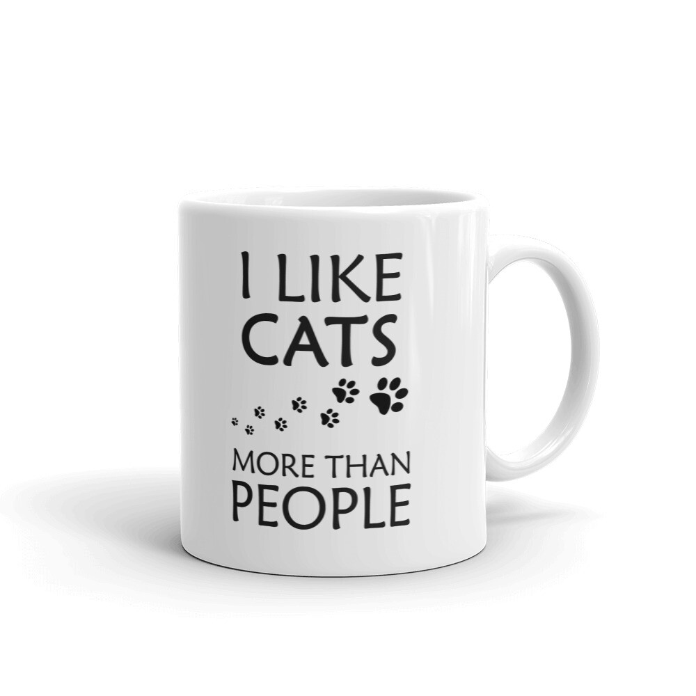 I Like Cats More Than People Funny Coffee Tea Ceramic Mug Office Work Cup Gift