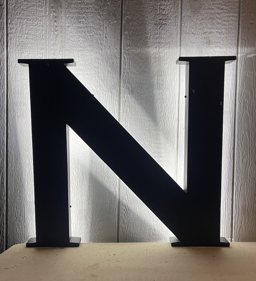 3D Channel Letter “N”LED Back Lit Storefront & Indoor Outdoor Signage 26.5”x24”