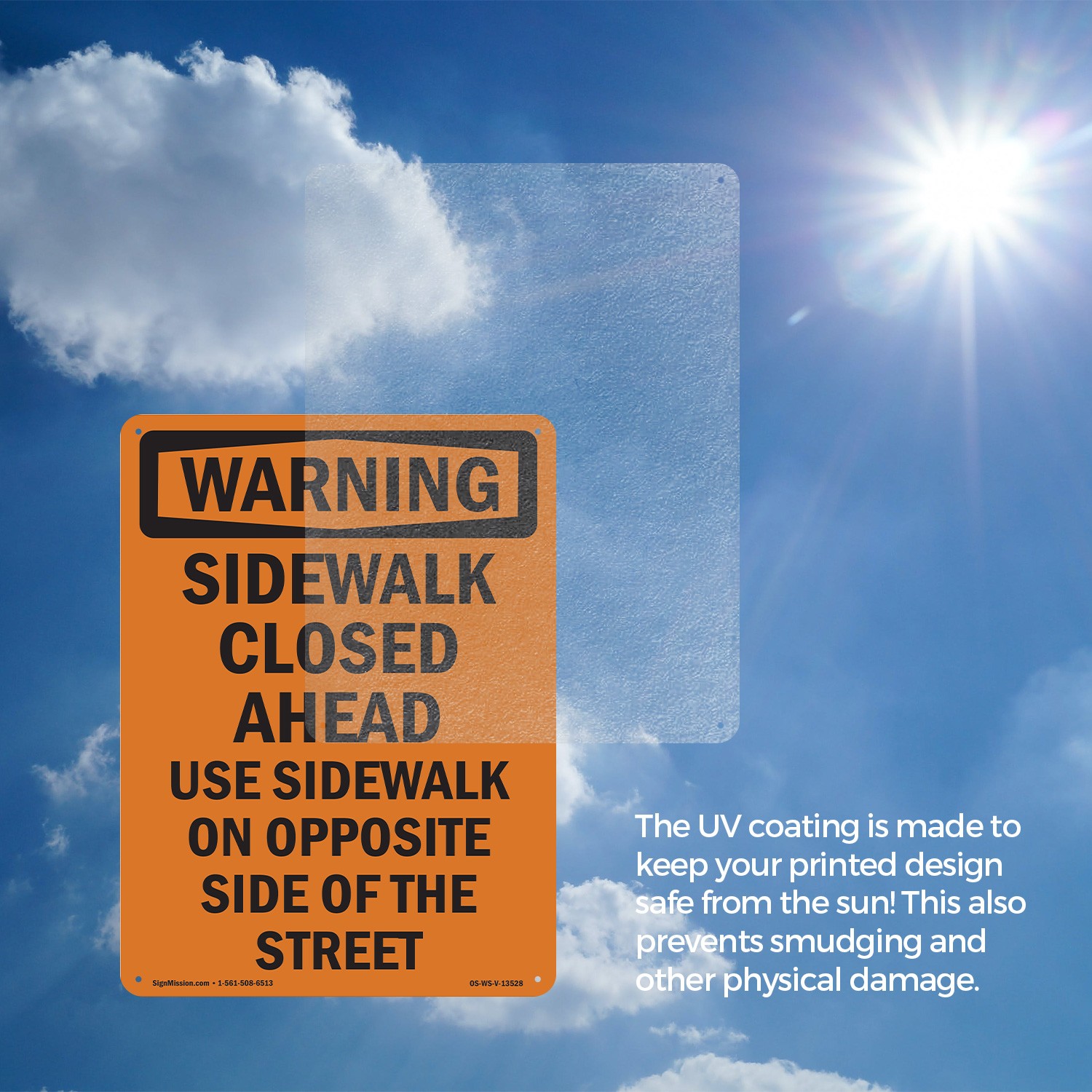 Sidewalk Closed Ahead Use Sidewalk OSHA WARNING Sign Or Decal – 5 or 10 Pack