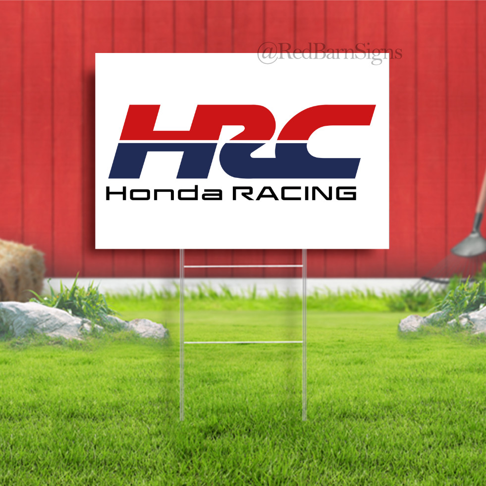HRC Honda Racing Dirt Bike ATV Yard Sign Garage Wall Decor Sign Gift