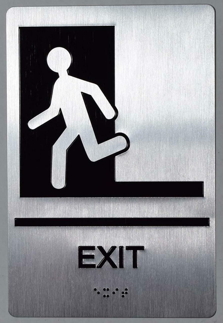 EXIT Sign -(Aluminium,Silver,Size 6×9)-The Sensation line–REF24-1027