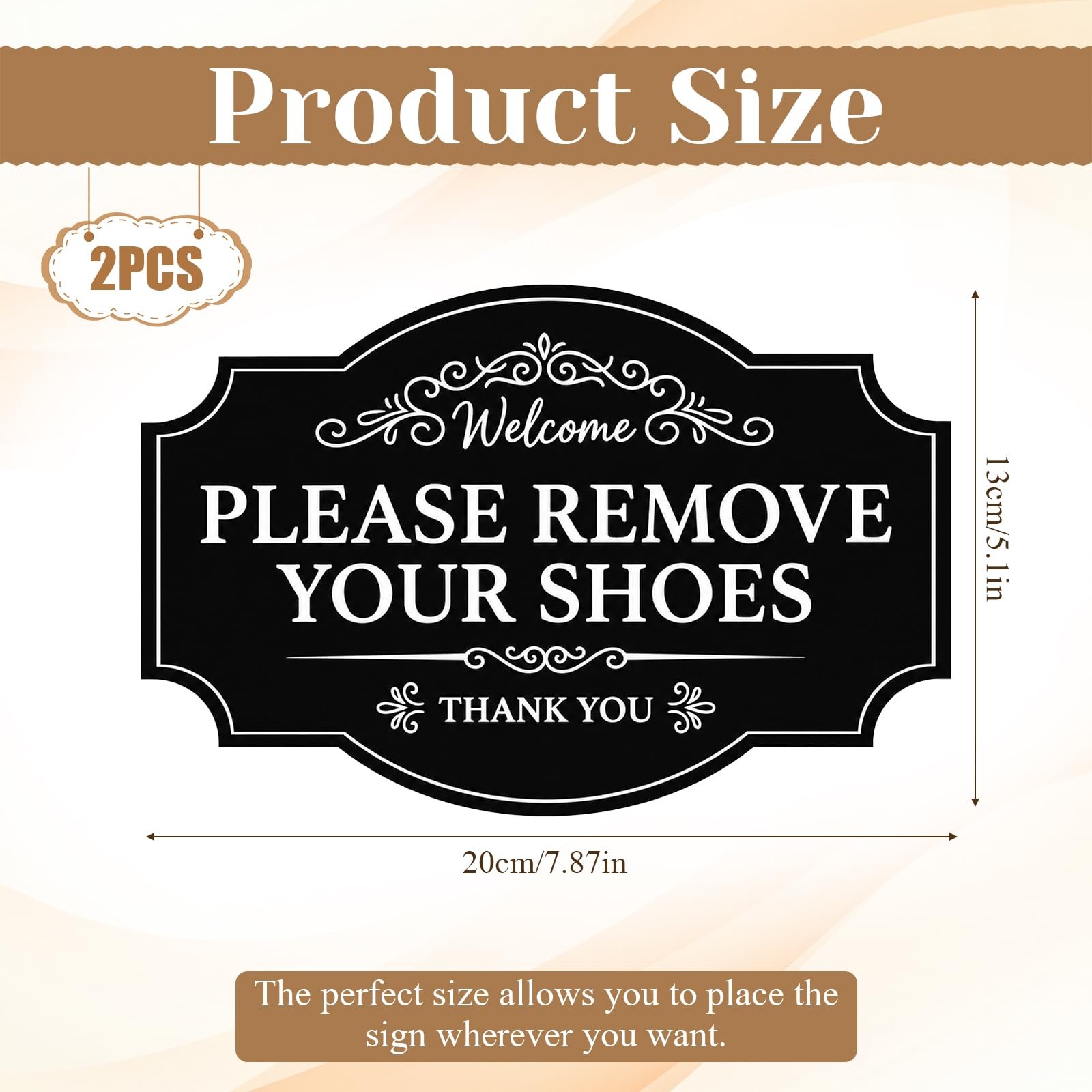 2PCS Take Your Shoes Off Sign Self-Adhesive Sticker
