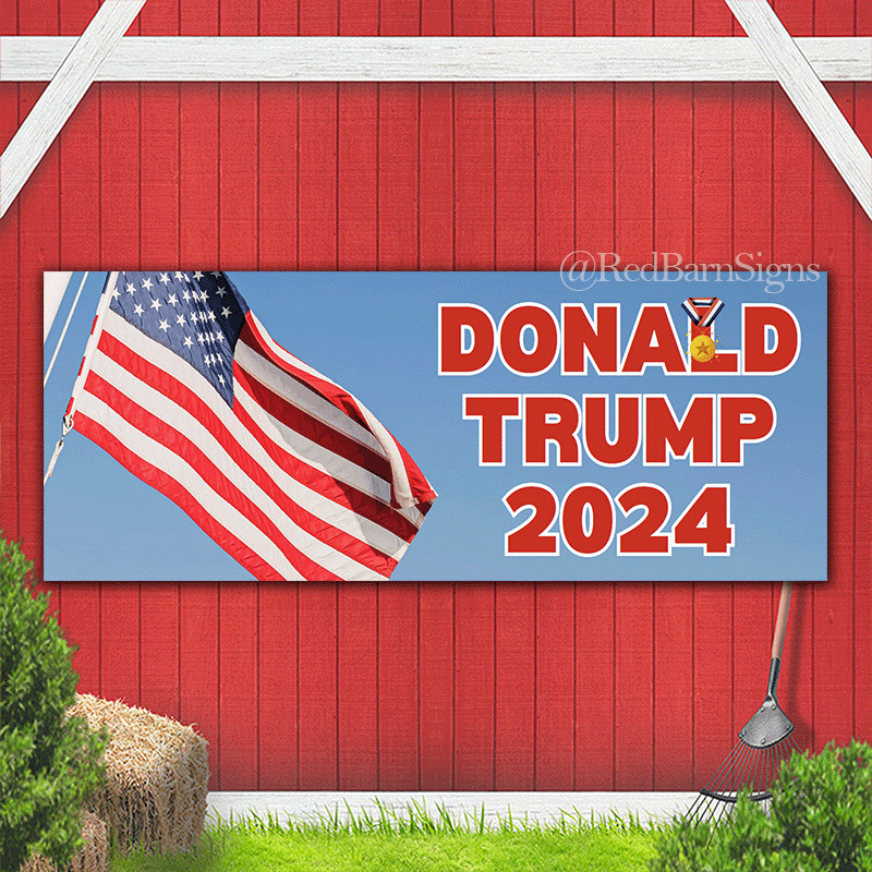 Donald Trump 2024 with medal Banner