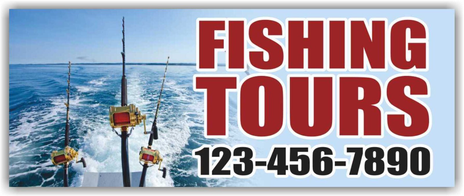 FISHING TOURS Advertising Banner Vinyl Mesh Sign live bait shop wobbler tackle