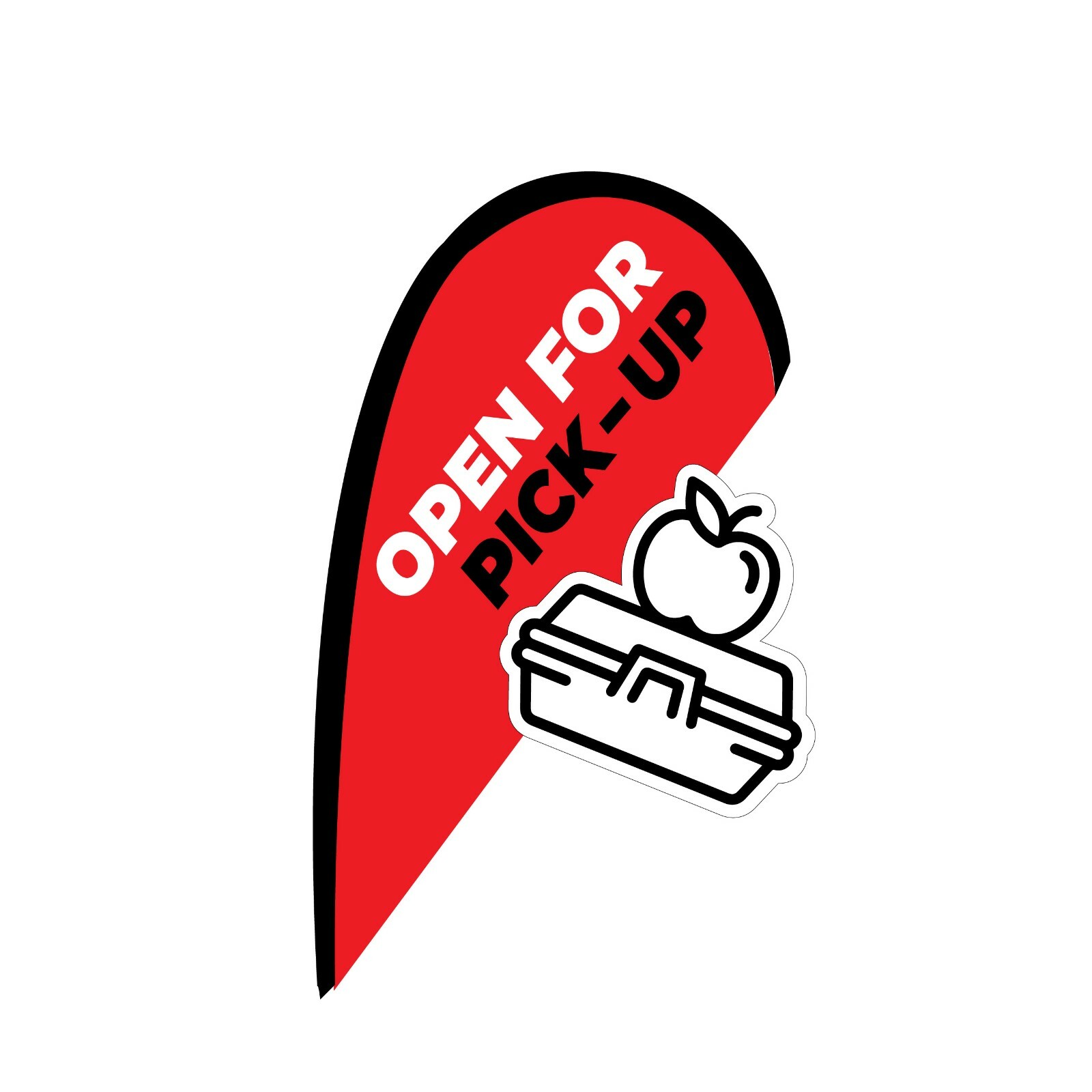 Open For Pickup Restaurant Carry Out Window Flag Kit Carryout Business Flag Kit