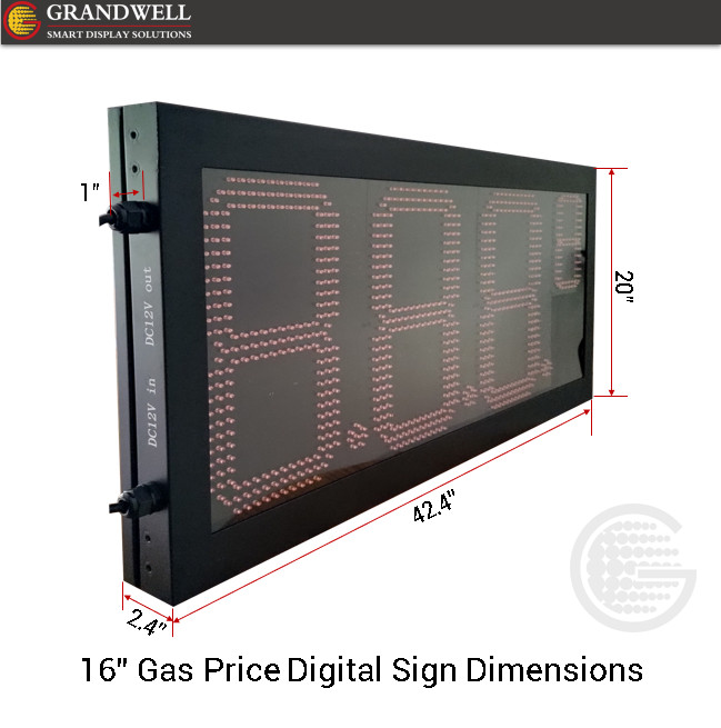 16″ Digits LED Gas Price Sign Green /Remote/2 Signs/42 x20″_ 5-Yr Warranty