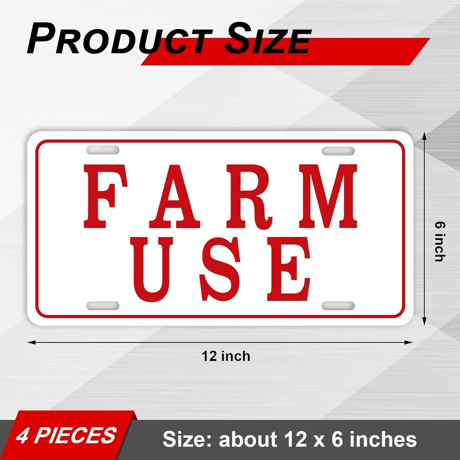 4 Pieces Farm Use ID Tag Sign Aluminum Reflective Sign Rust Free Farm Use Pla
