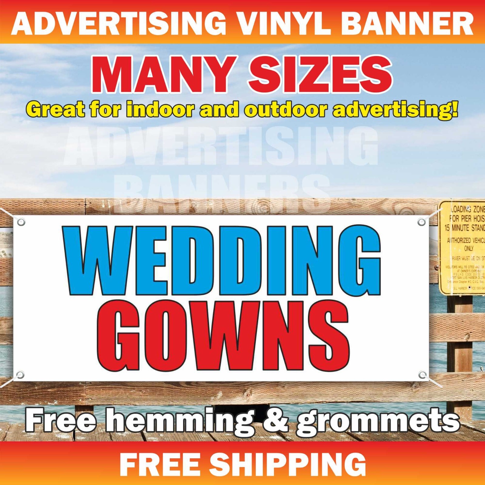 WEDDING GOWNS Advertising Banner Vinyl Mesh Sign Gowns Event Holiday dresses