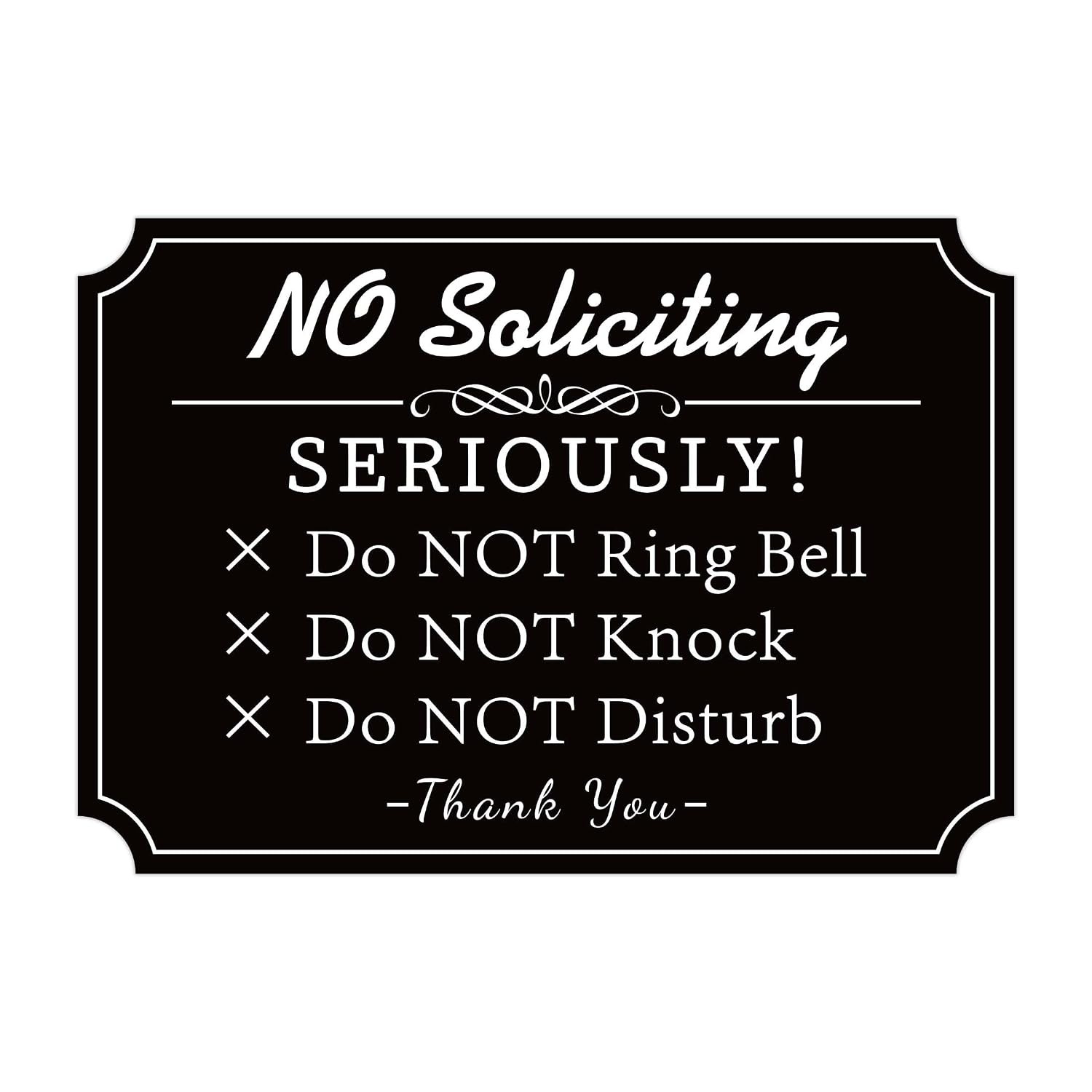 No Soliciting Front Door Sign Self Adhesive Elegant Door Sign No Knock Sign
