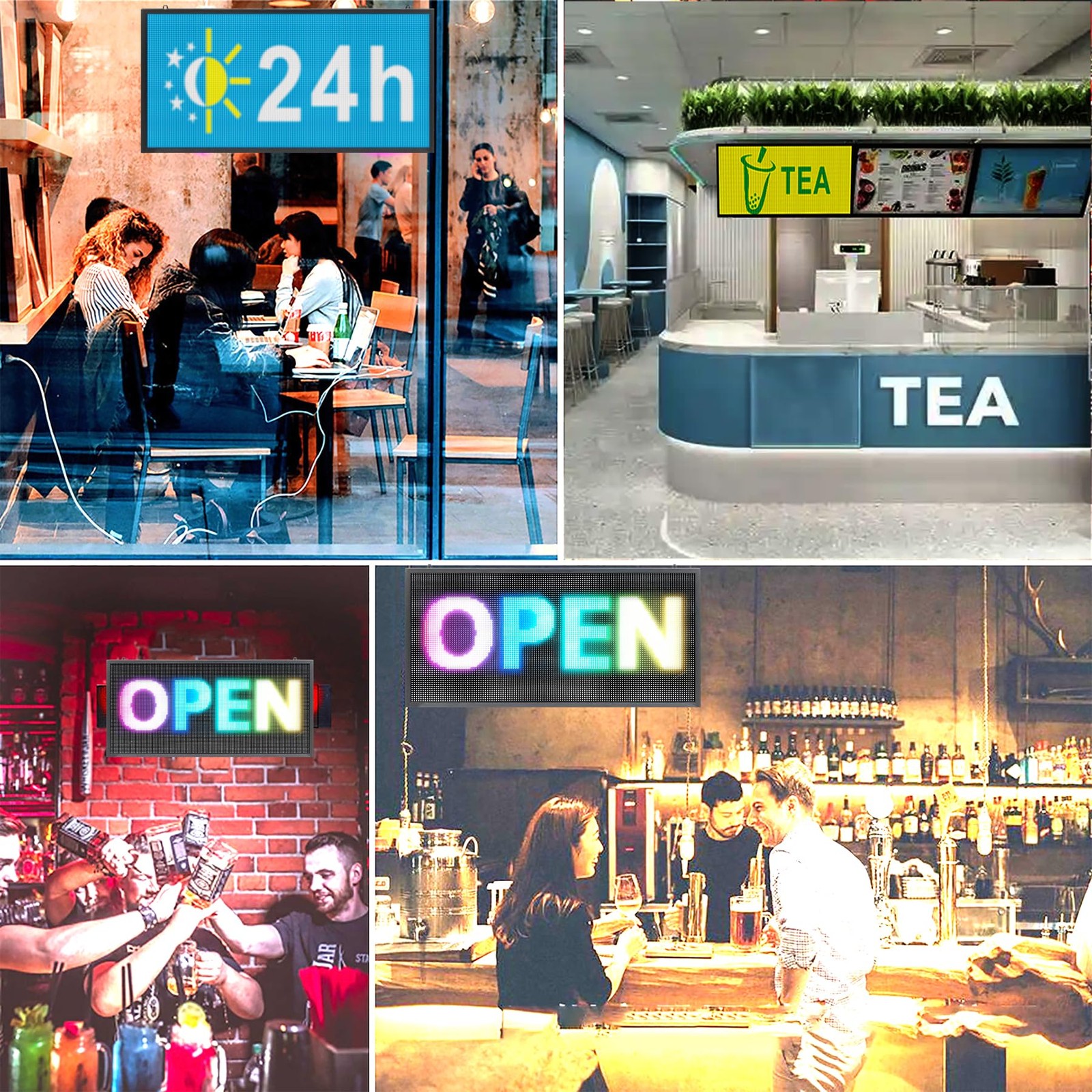 P3 Indoor Programmable LED Sign 16″x8.7″, Full Color Message Display Board