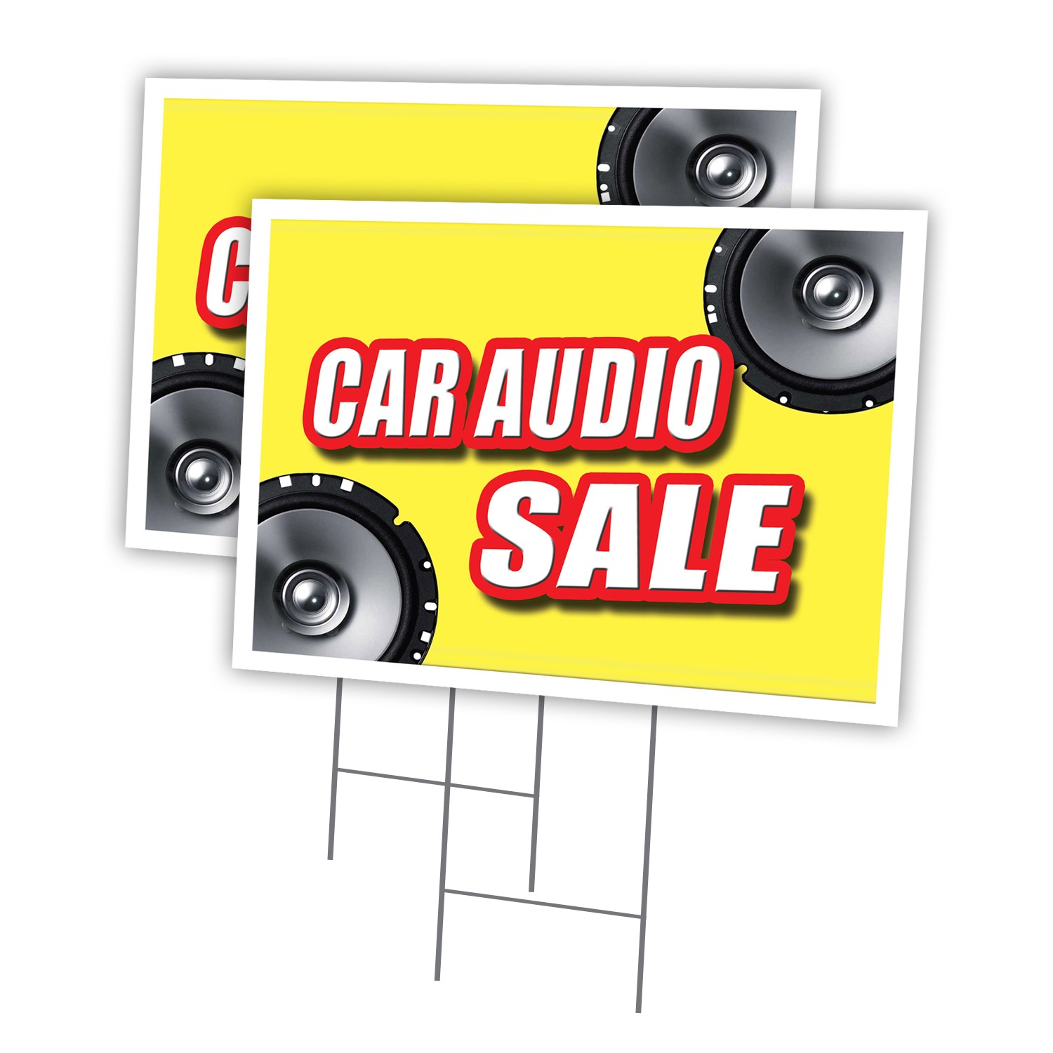 Car Audio Sale Multi-Pack of Yard Signs & Stake outdoor plastic coroplast window