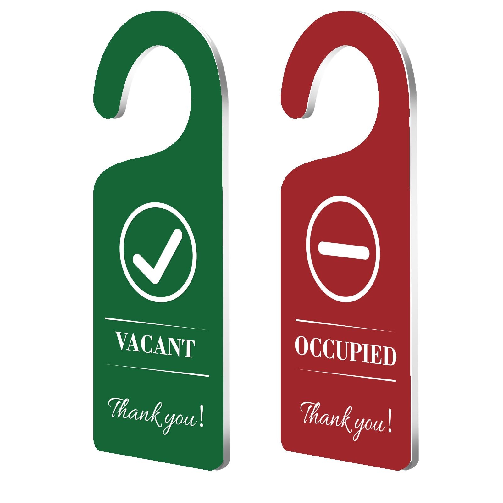 2Pack Vacant Occupied Door Hanger Sign Engraved Acrylic Door Sign Hanger for …