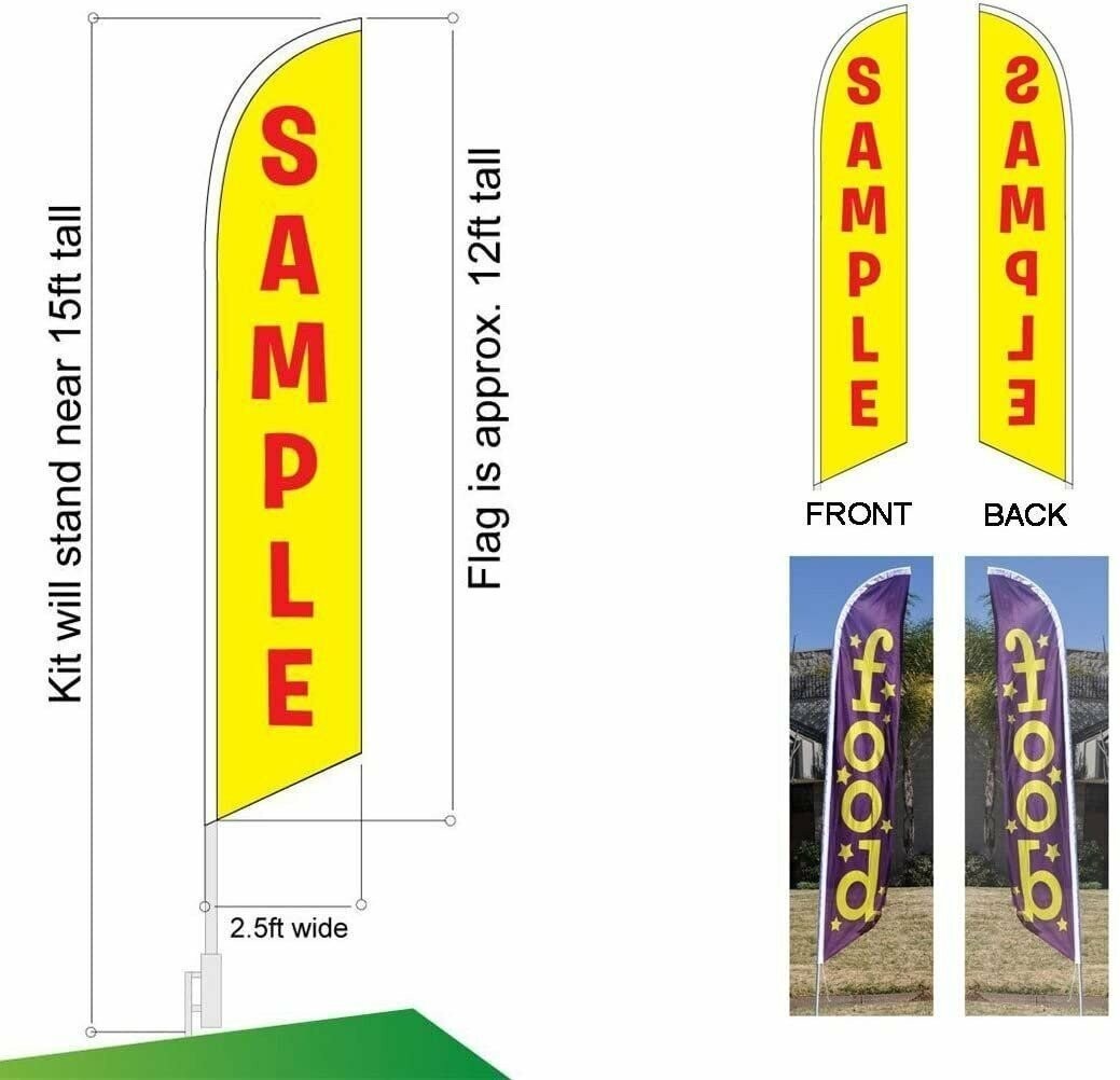 NET10 Net 10 Advertising Feather Banner Swooper Flag Sign with Flag Pole Kit…