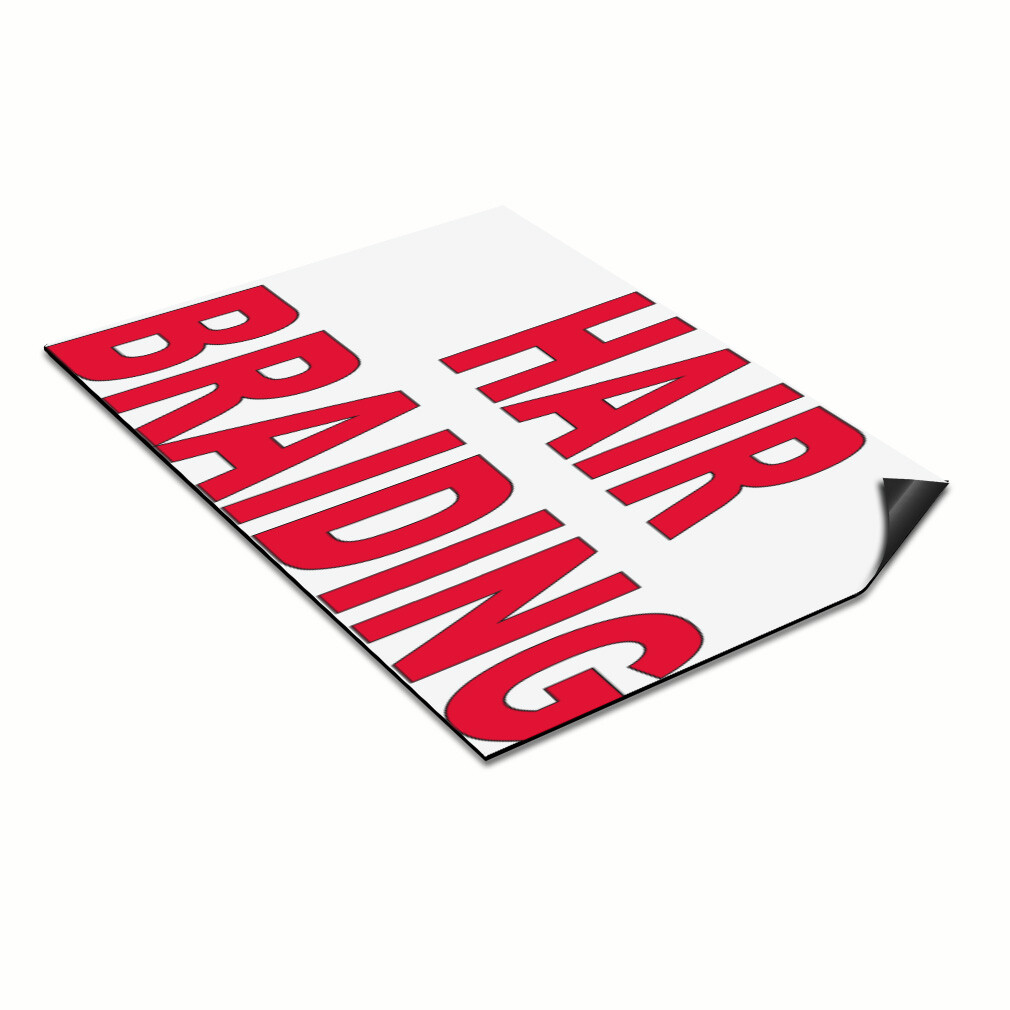 Car Magnet Set of 2 Hair Braiding Red B Car Advertising Industrial Sign