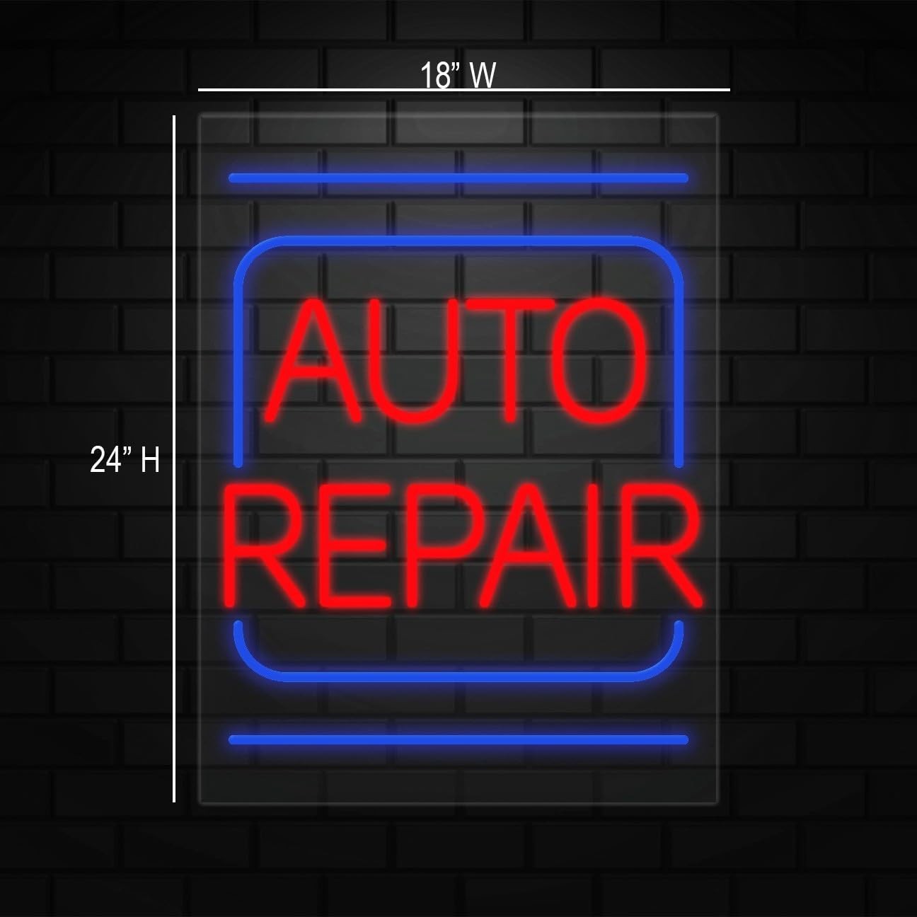 Auto Repair Neon Sign for Retail Displays | LED Flex Neon | 18″W x 24″H x 1″D