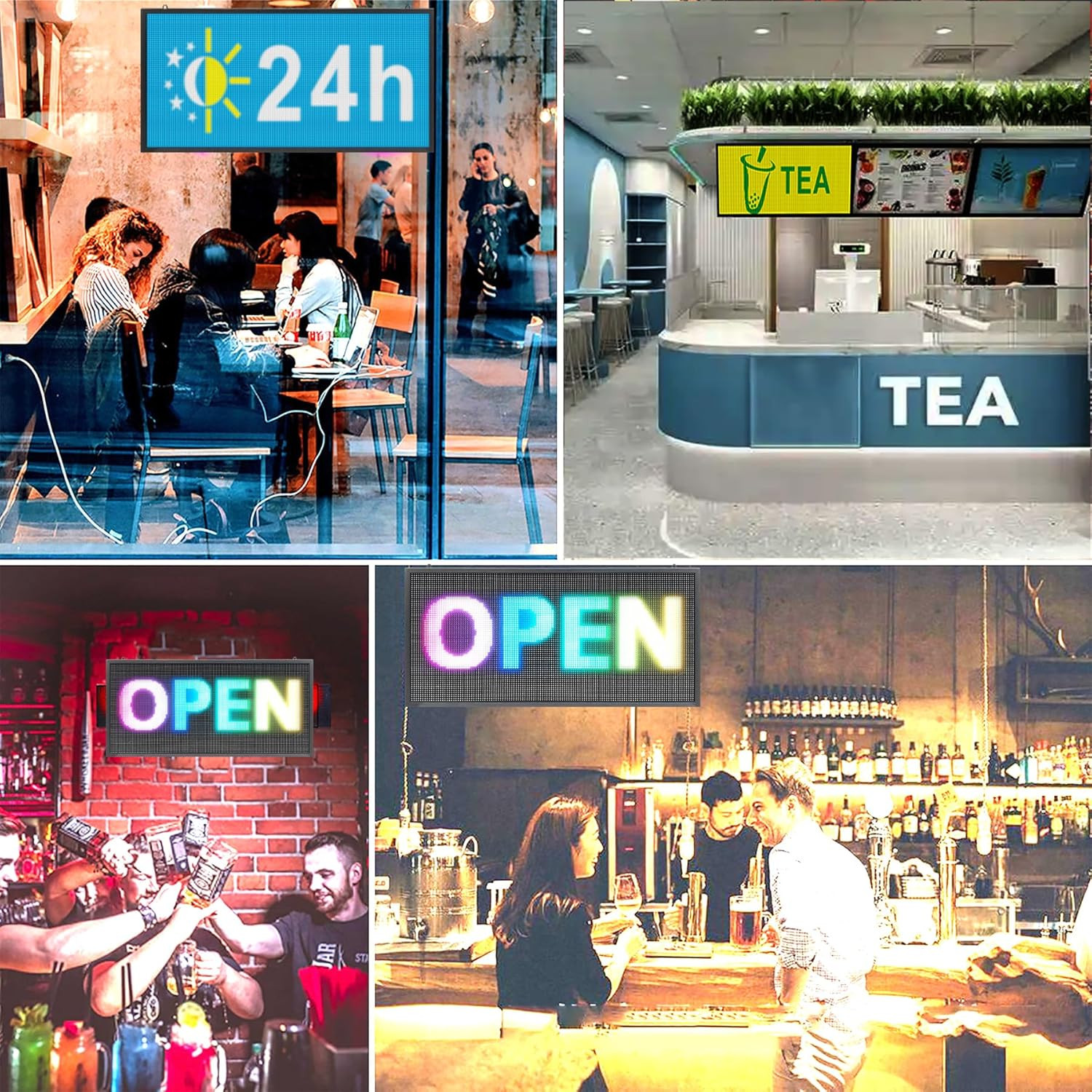 P3 Full Color LED Sign 16″x8.7″ – Wifi Programmable Scrolling Display Board