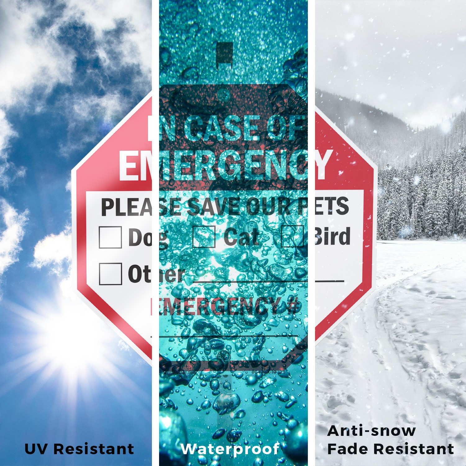 In Case of Emergency Please Save Octagon Sign With Stake Weather Resistant