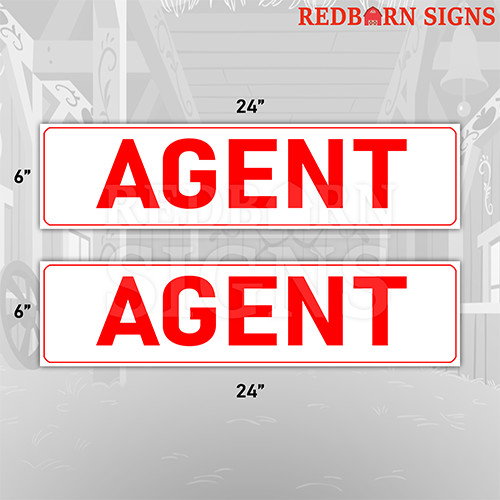 Agent 6″x24″ REAL ESTATE RIDER SIGNS Double Sided 2PK – Highly Visible Durable