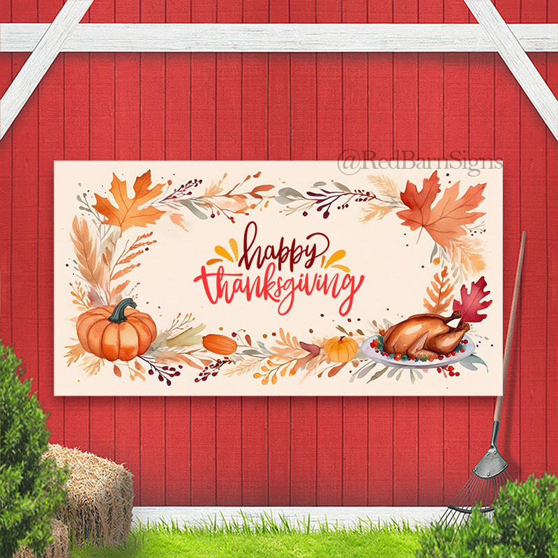 Happy thanksgiving watercolor banner