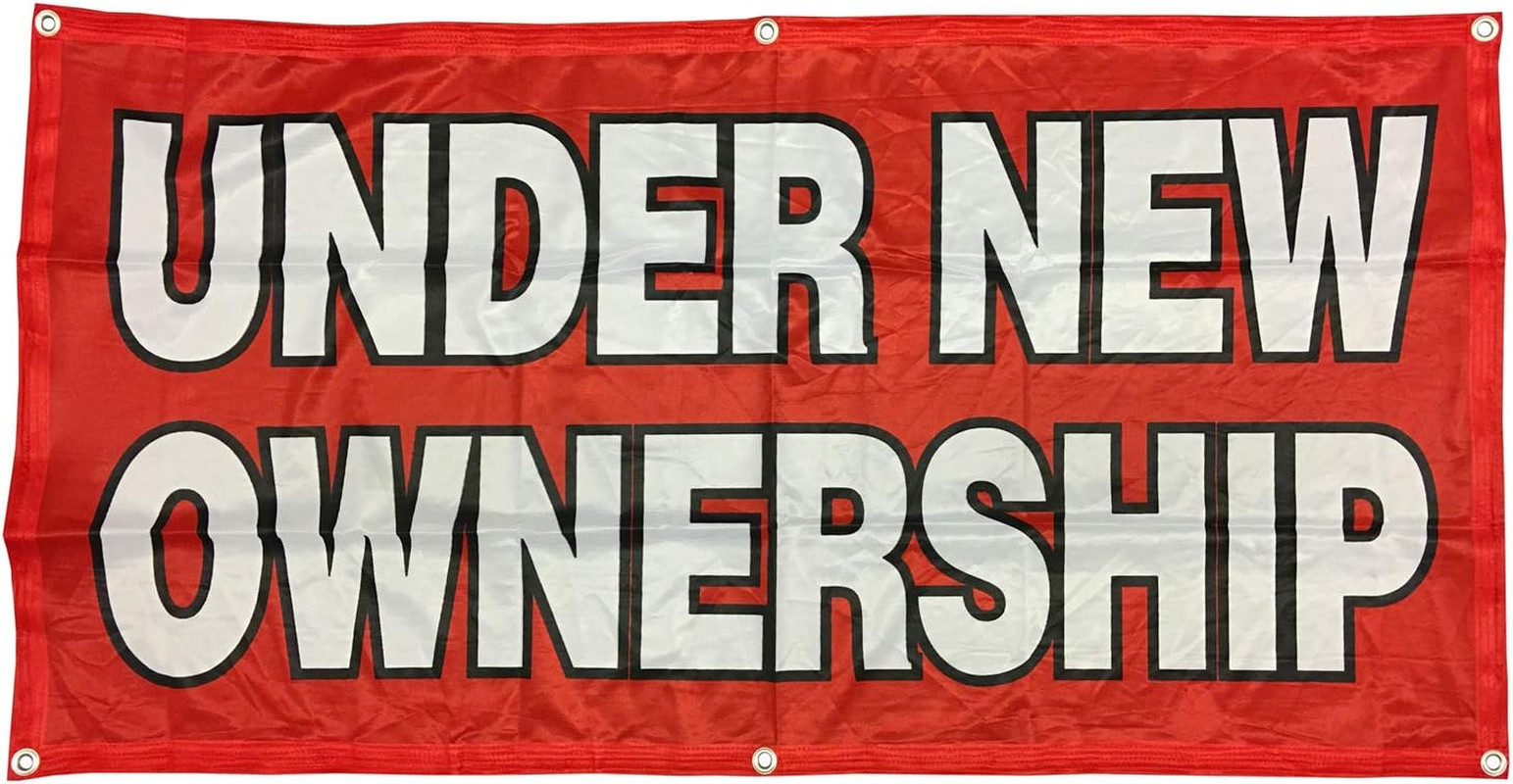 2X4 Ft under New Ownership Banner Vinyl Alt Sign – Fabric Rb