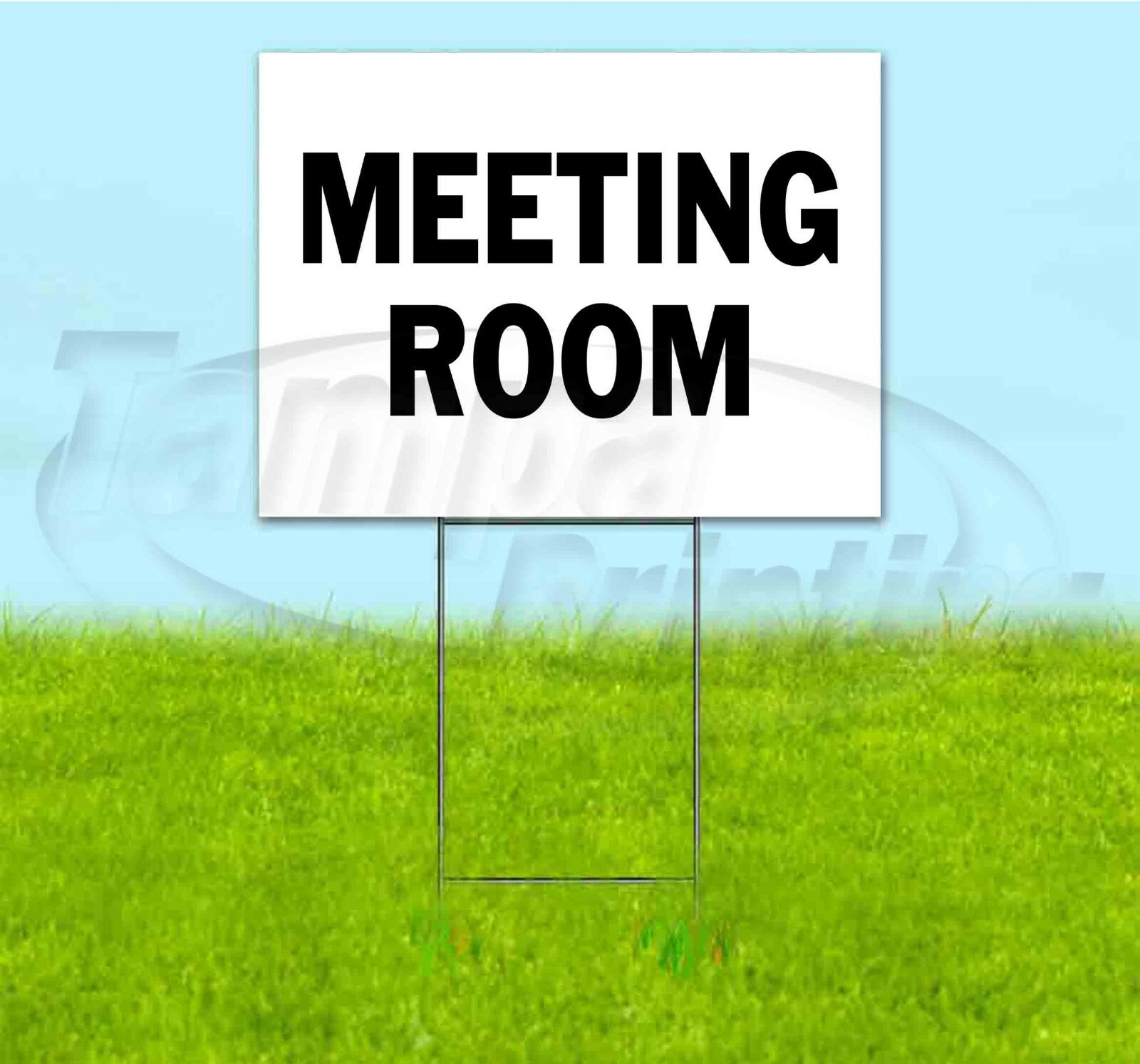 MEETING ROOM 18×24 Yard Sign WITH STAKE Corrugated Bandit DIRECTIONAL
