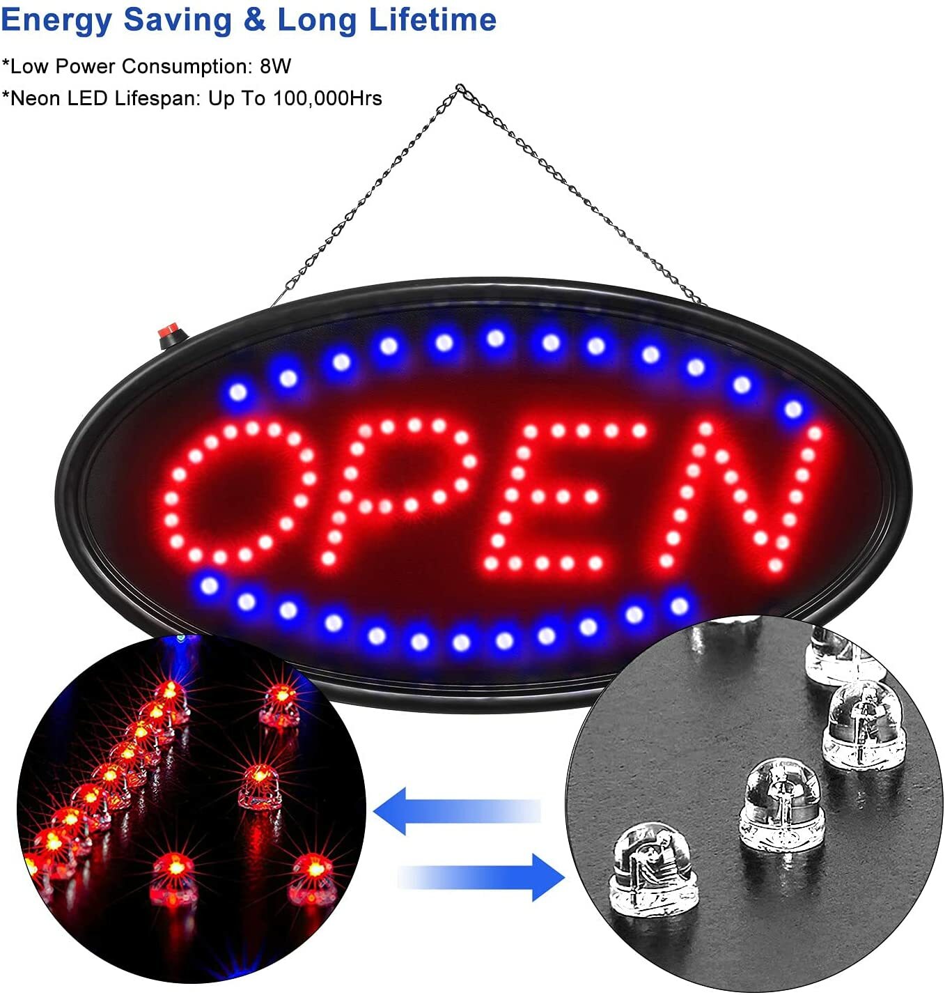 LED Sign Business Open Sale Advertisement Board Animated Motion Flashing Steady