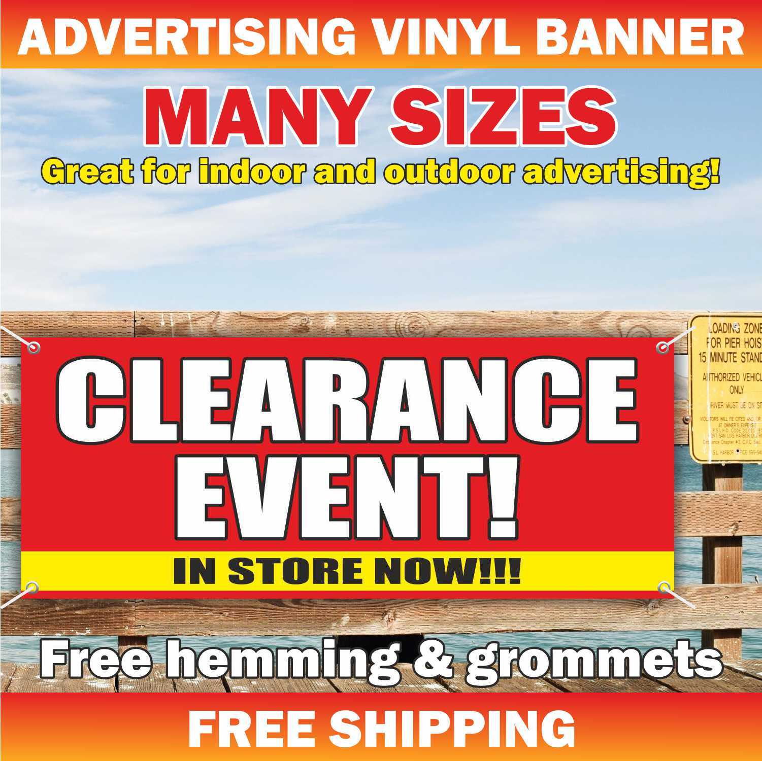 CLEARANCE EVENT Advertising Banner Vinyl Mesh Sign discount sale store shop