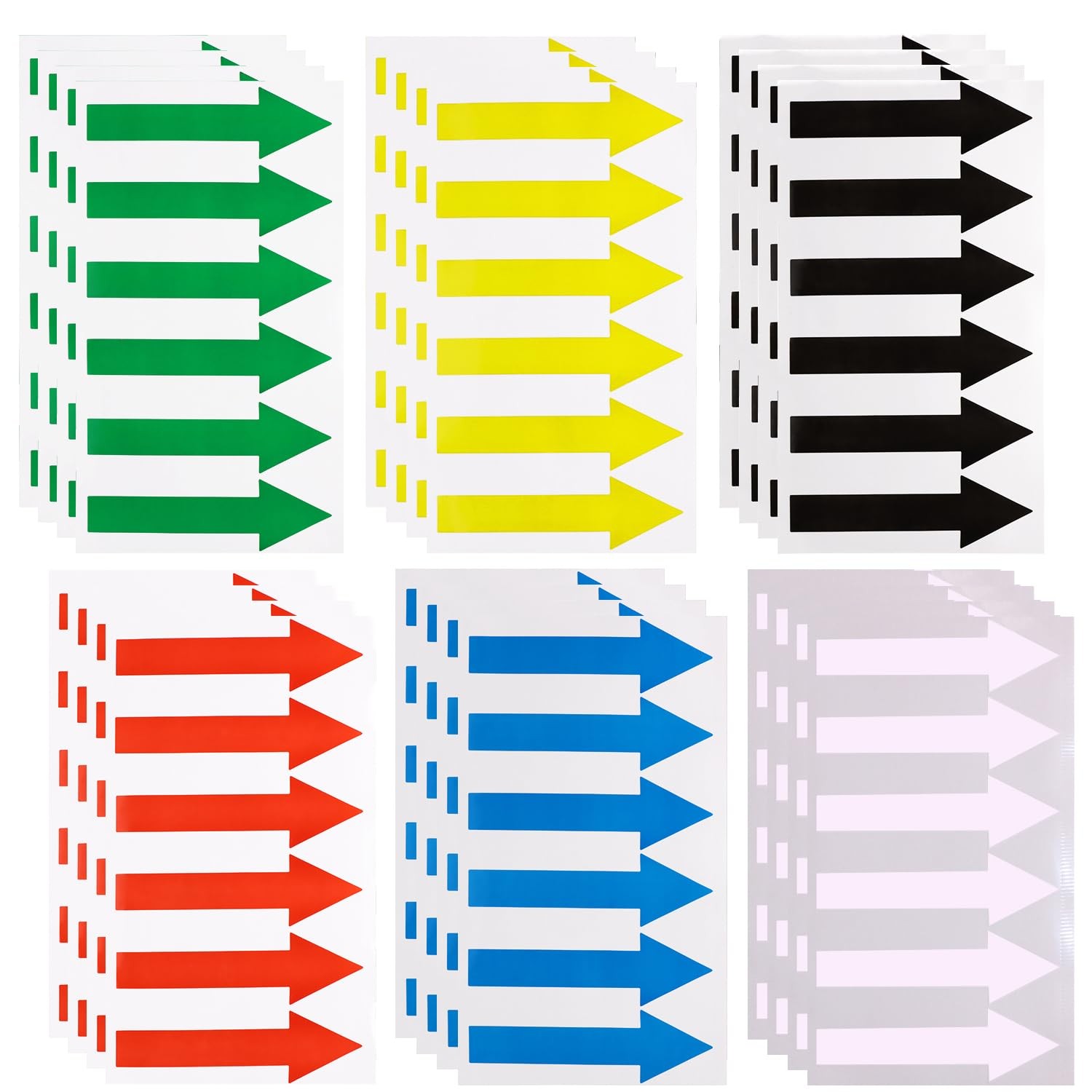 144pcs Directional Arrow Stickers PVC Marking Sign Tape Label for Classroom S…