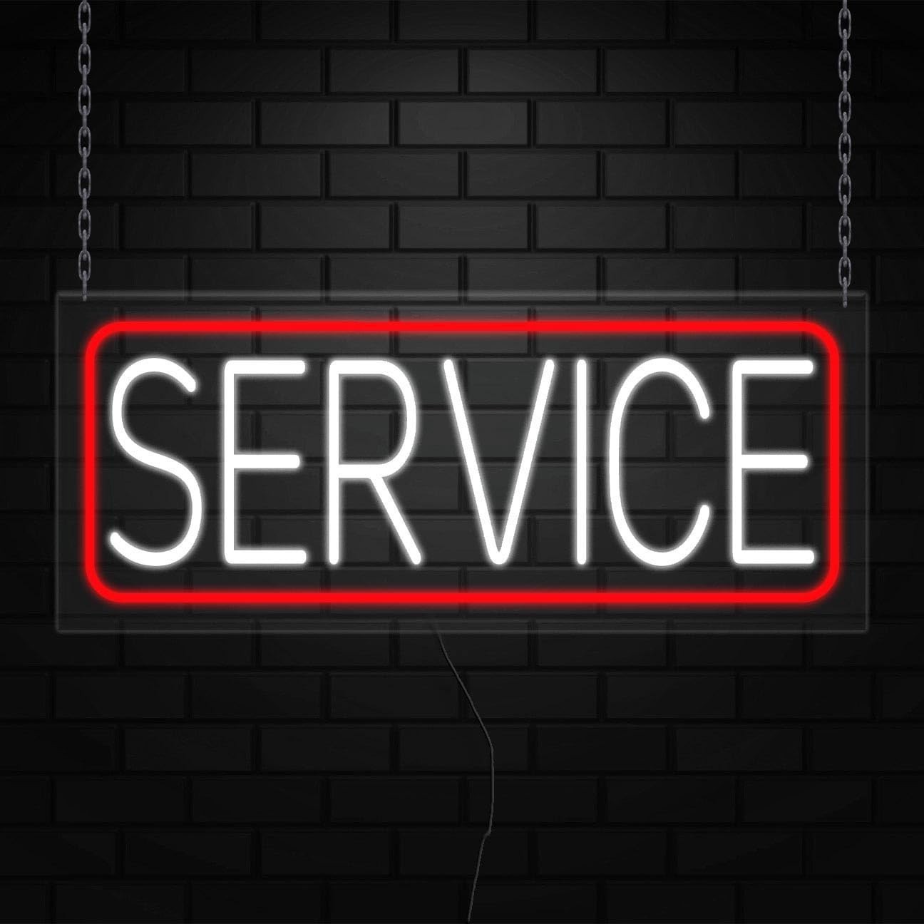 Service Neon Sign for Retail Displays | LED Flex Neon | 30″W x 12″H x 1″D