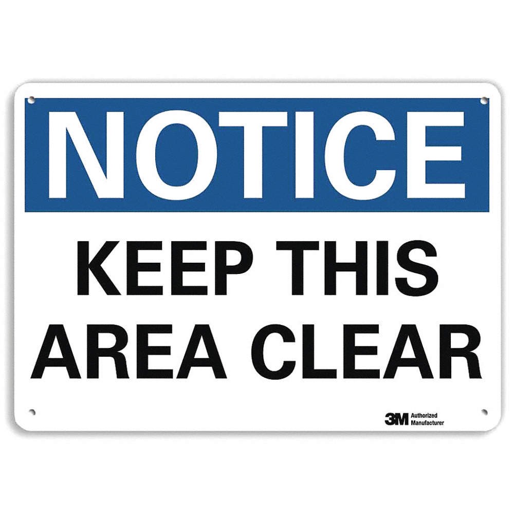 LYLE U5-1294-NP_10X7 Notice Sign,7 in x 10 in,Plastic 44UG61