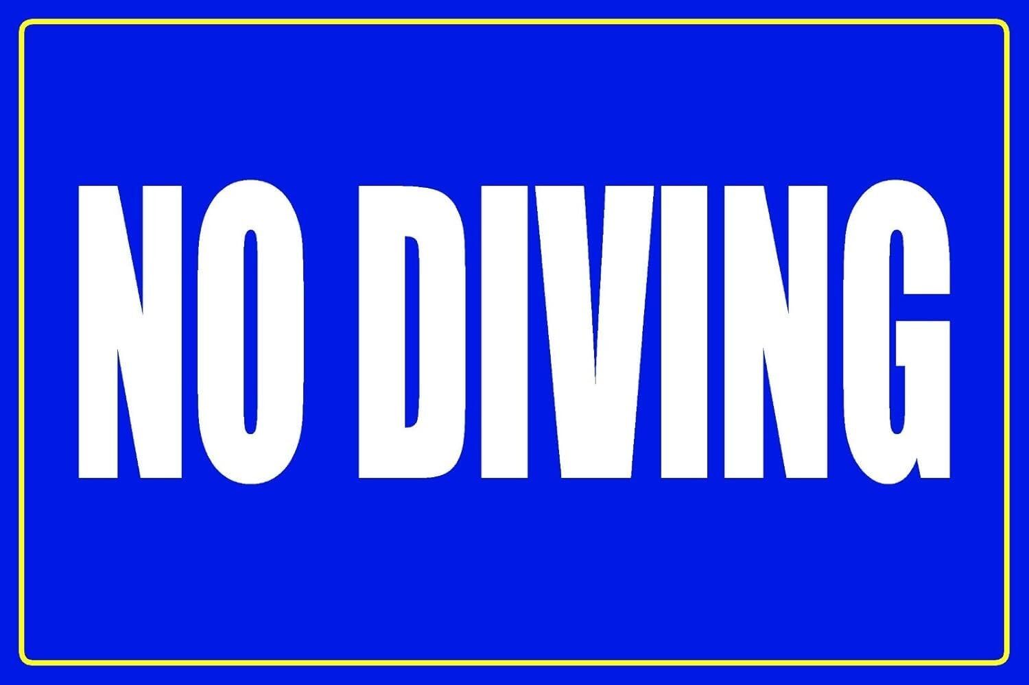 No Diving Business Retail Counter Informational Sign | Plastic | 12″w x 8″h