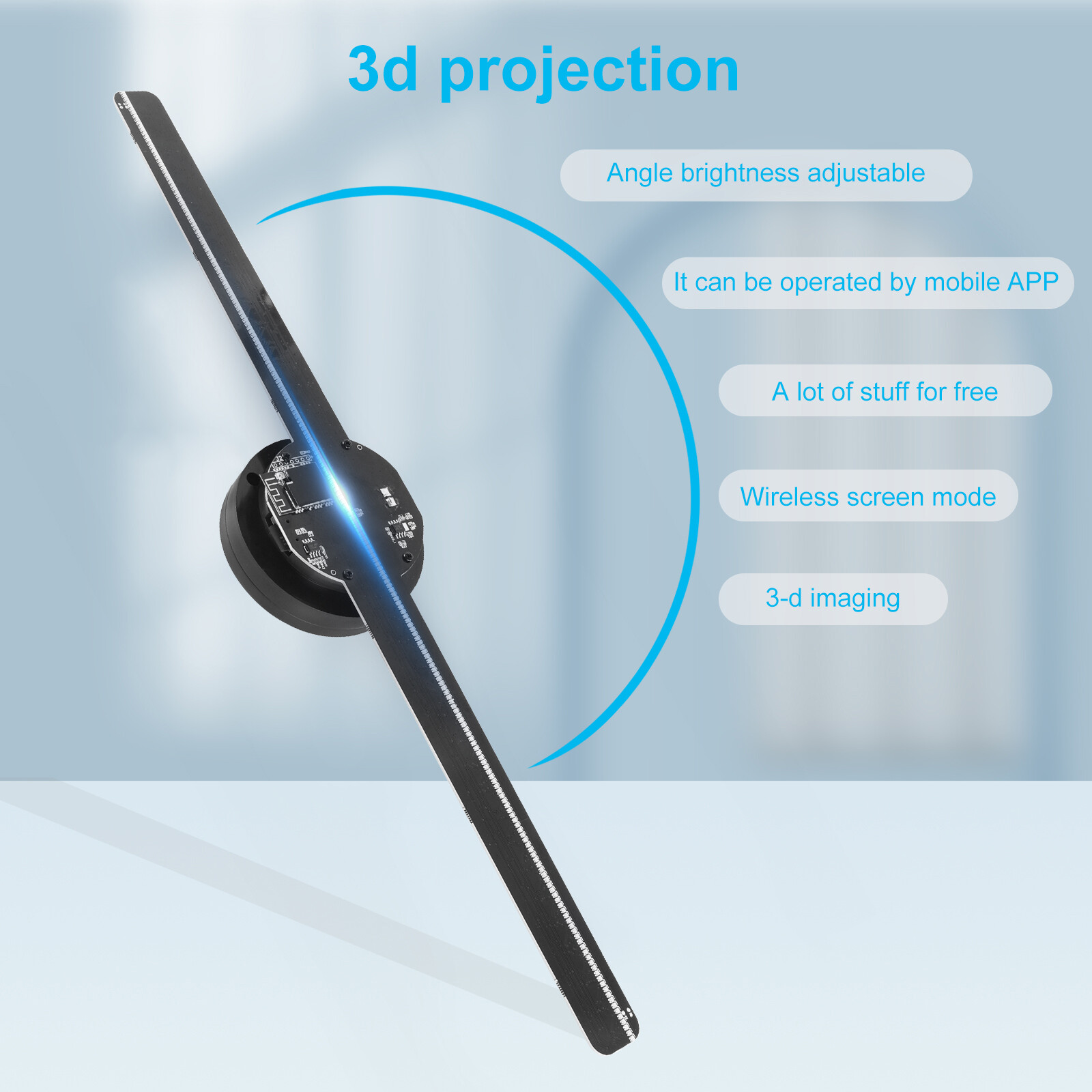 42cm 3D Holographic Projector Fan Hologram Player Advertising Machine WIFI PC