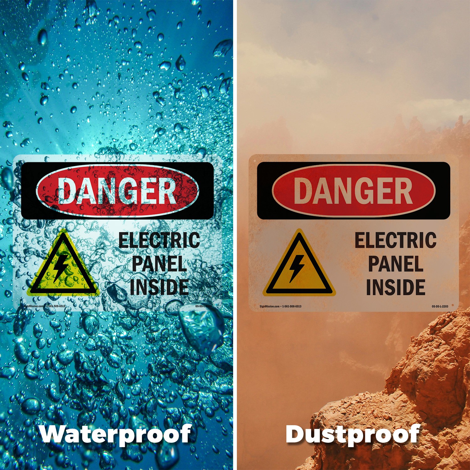 Electric Panel Inside OSHA Danger Sign Metal, Plastic, Or Decal – 5 or 10 Pack