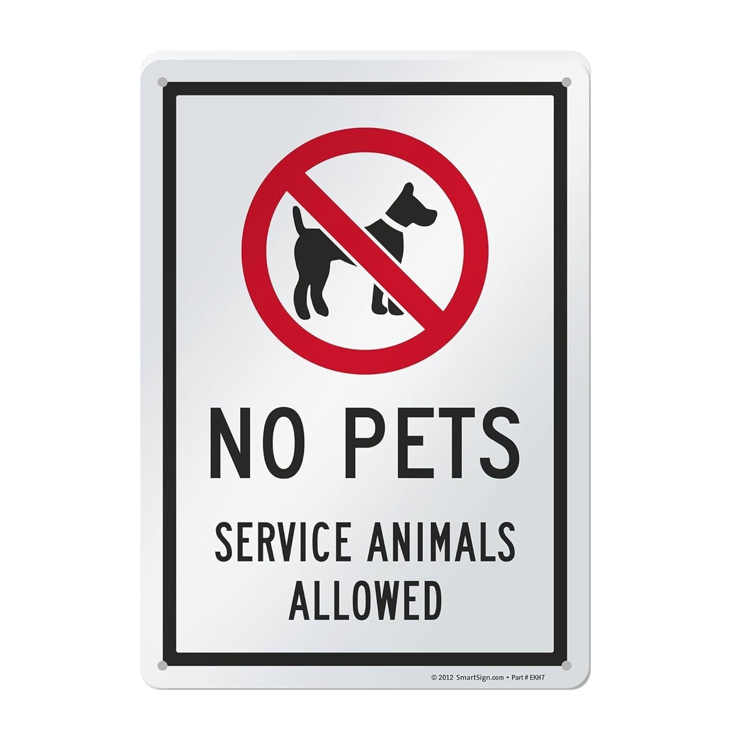 No Pets Service Animals Allowed Metal Sign 14×10, Rustproof Aluminum Warning