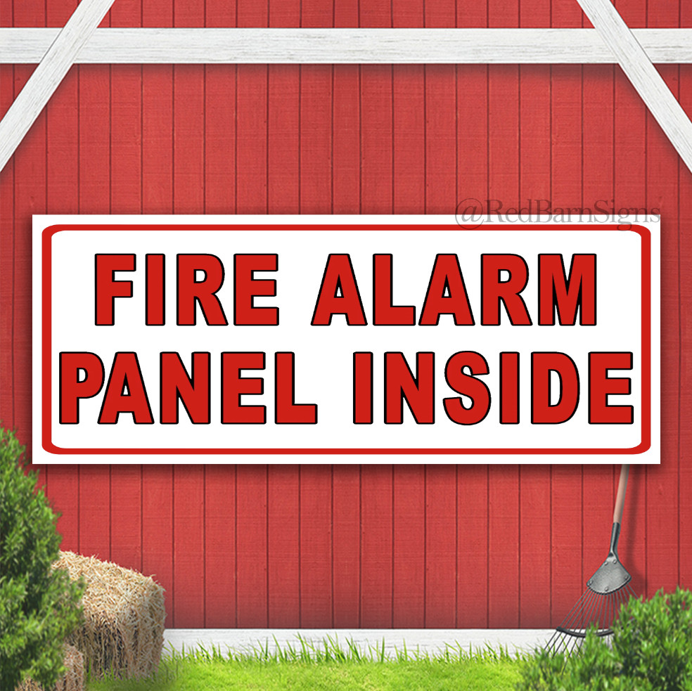 Fire Alarm Panel Inside Indoor Outdoor Banner Sign with grommets