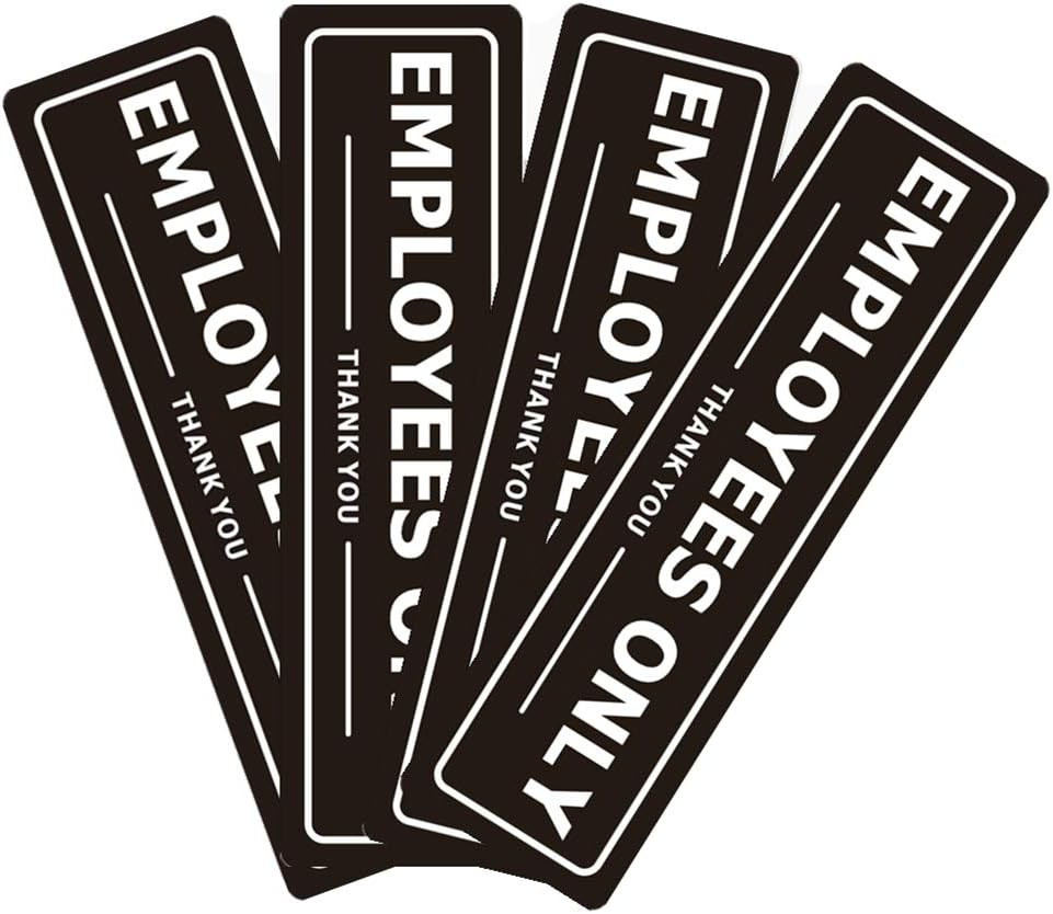 Employees Only Sign for Office Business Door Aluminum Metal Black White Signs fo
