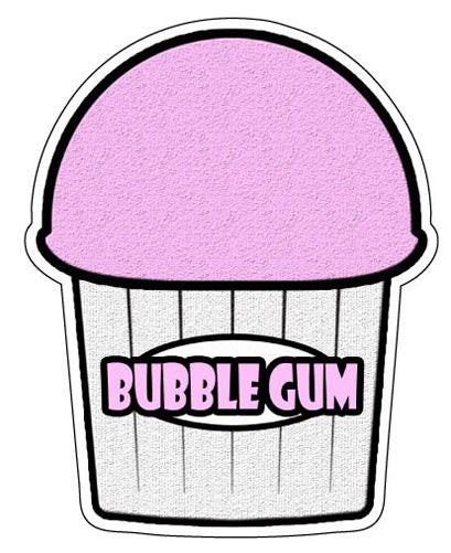 BUBBLE GUM FLAVOR Italian Ice Decal shaved ice cart trailer stand sticker