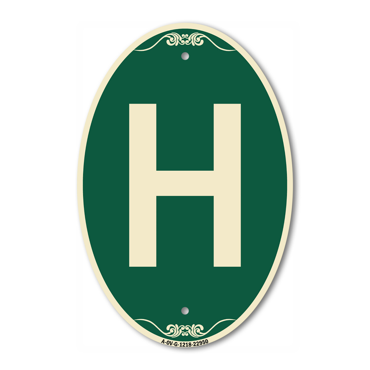 SignMission Designer Series Sign – Sign with Letter H 12″ x 18″ Aluminum Sign