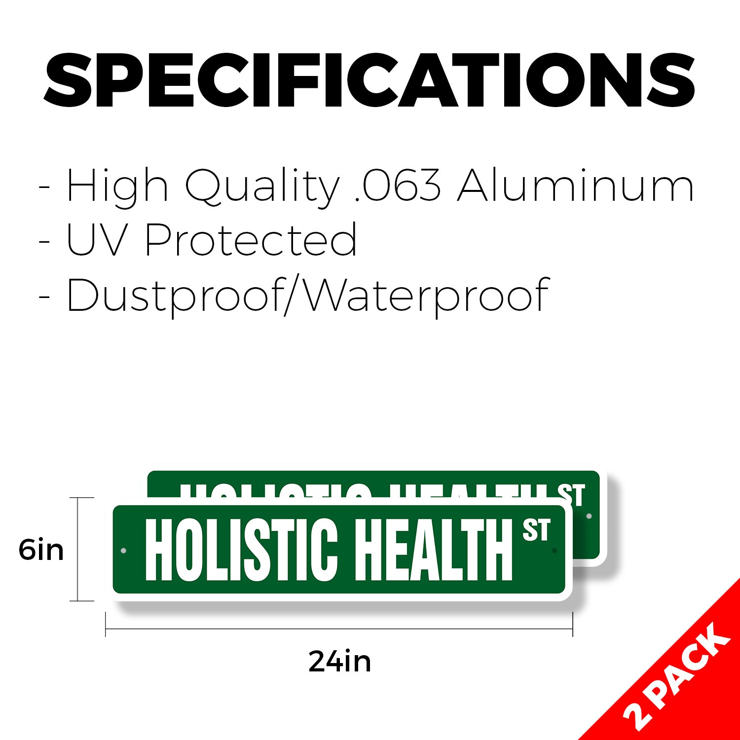 HOLISTIC HEALTH Street Sign (2 Pack) alternative medicine medical therapy