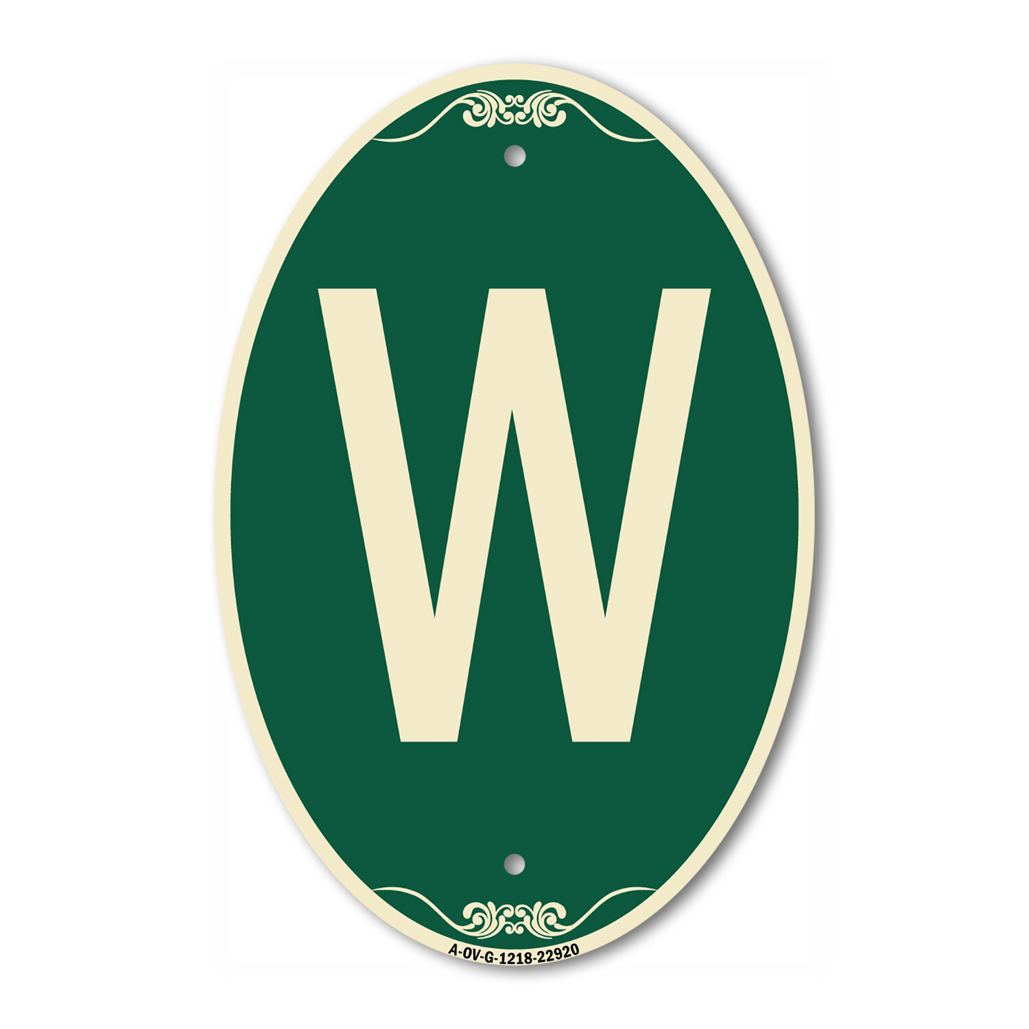 SignMission Designer Series Sign – Sign with Letter W 12″ x 18″ Aluminum Sign