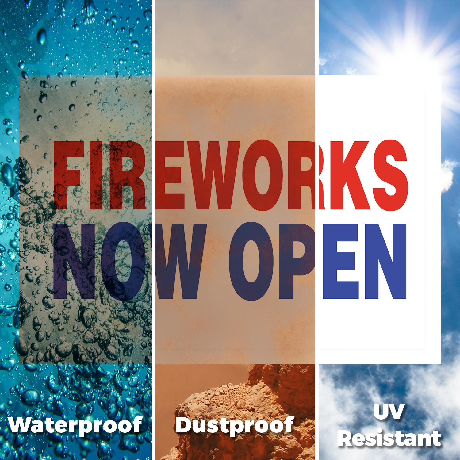Fireworks Now Open Yard Sign Grand Opening, Seasonal Promotions, Bright Displays