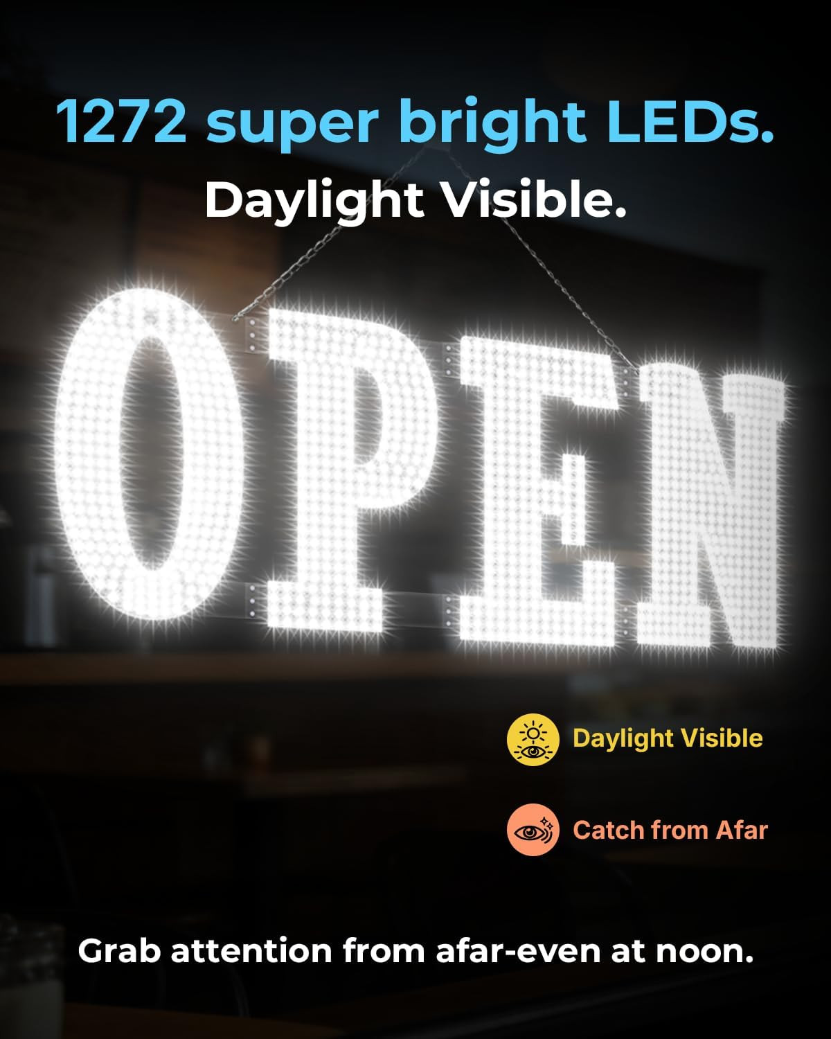 48″X17″ Extra Jumbo LED Open Sign BT and Remote Control Open Sign Super Bright D