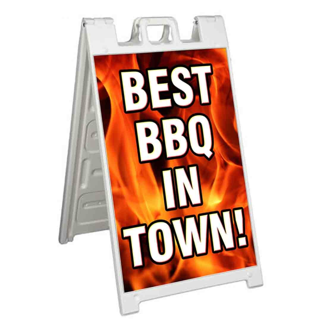 BEST BBQ IN TOWN Signicade 24×36 Aframe Sidewalk Decal Sign Banner FOOD CHICKEN
