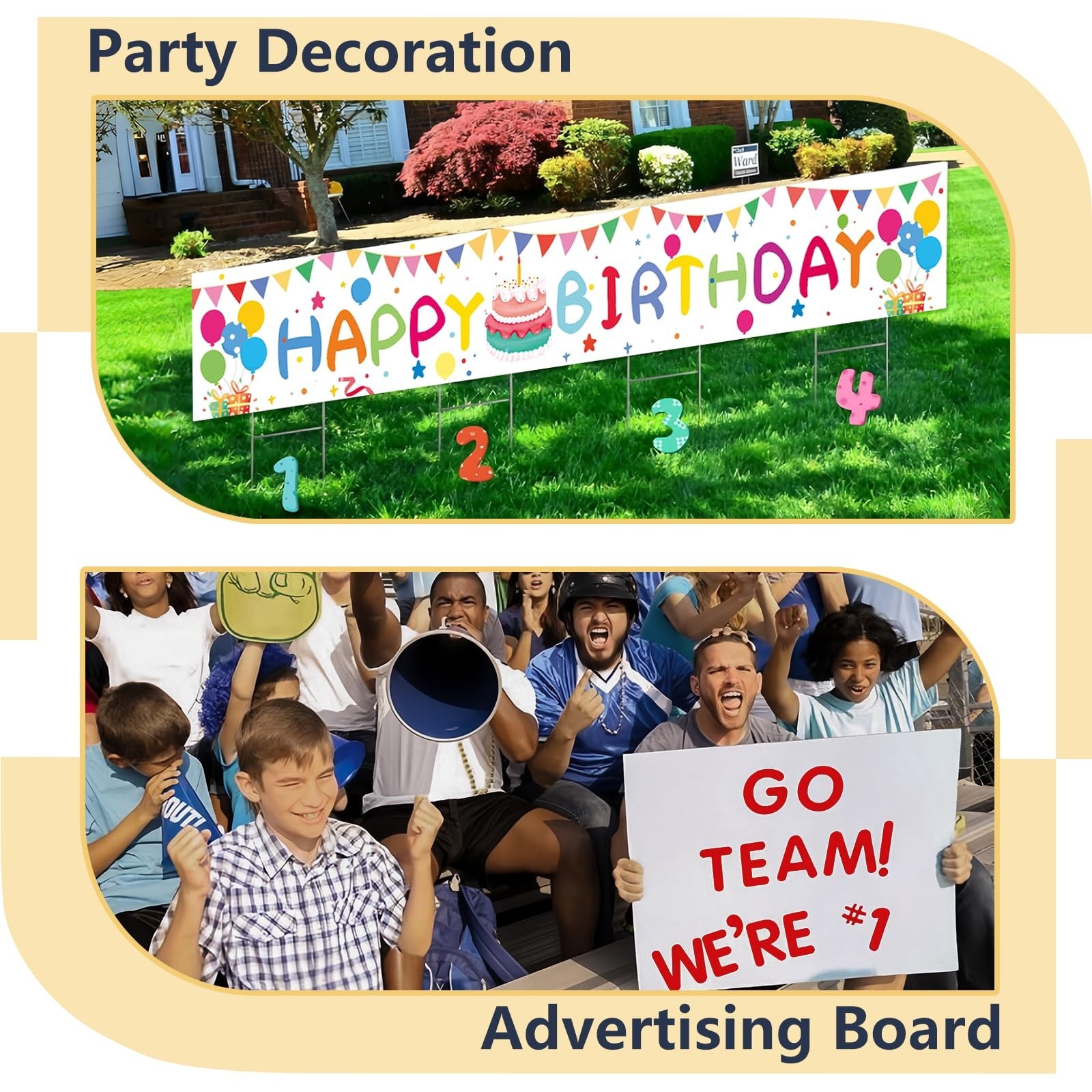 8 Pack 17×12 Blank Yard Signs with Stakes – Weatherproof Plastic for Events, DIY